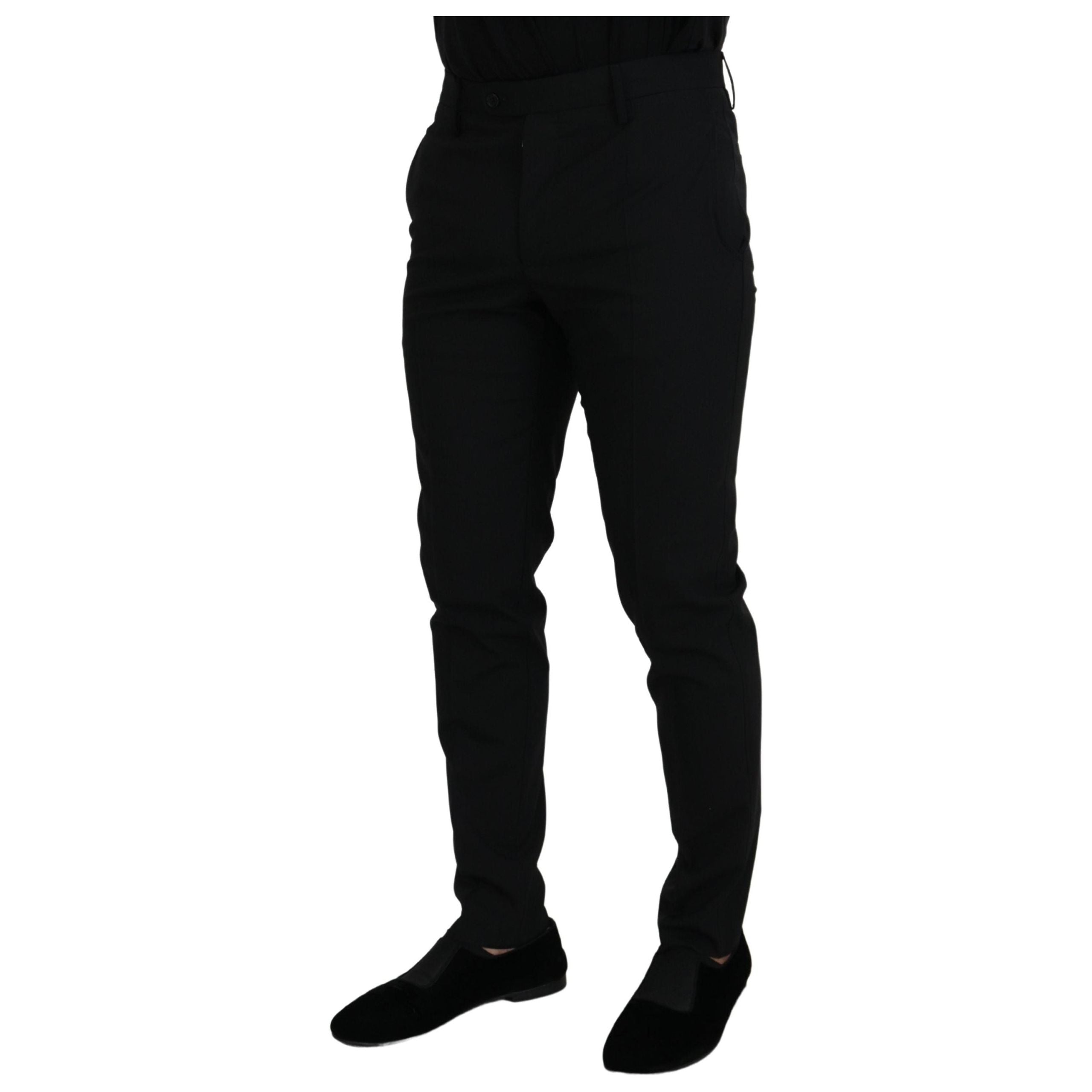 Dolce & Gabbana Black Wool-Blend Trousers for Elegance