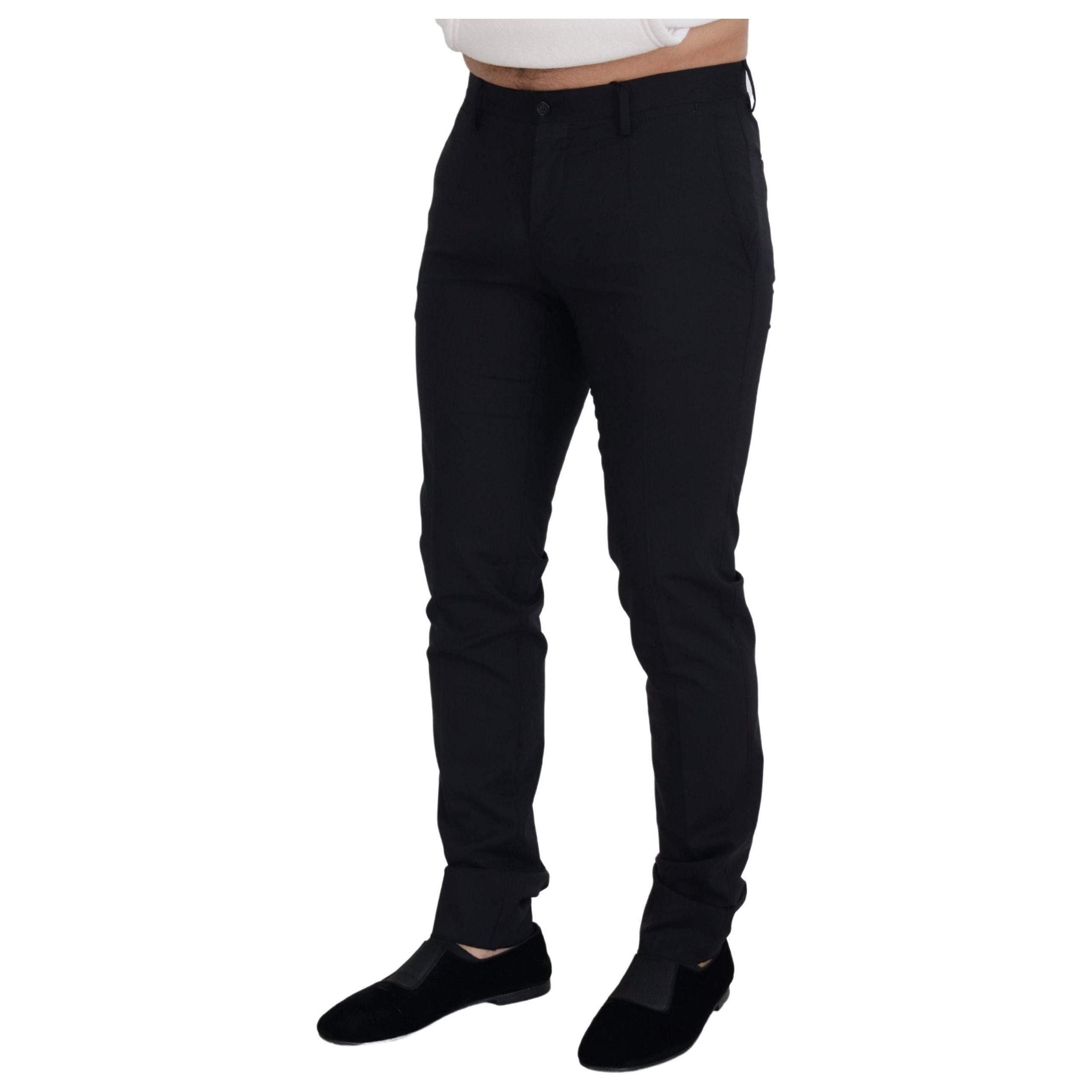 Dolce & Gabbana Black Wool Blend Trousers for Sophistication
