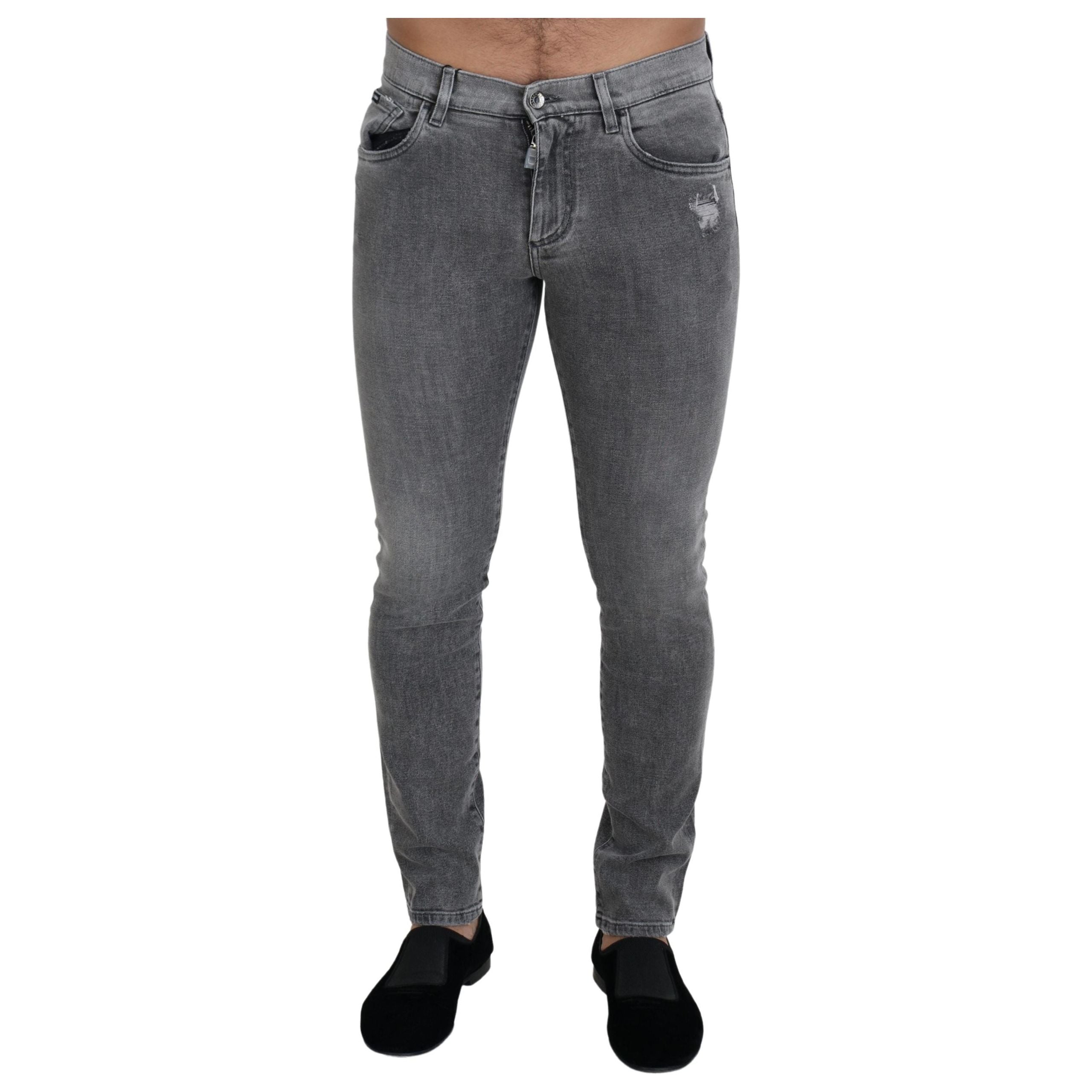 Dolce & Gabbana Grey Cotton Denim Pants