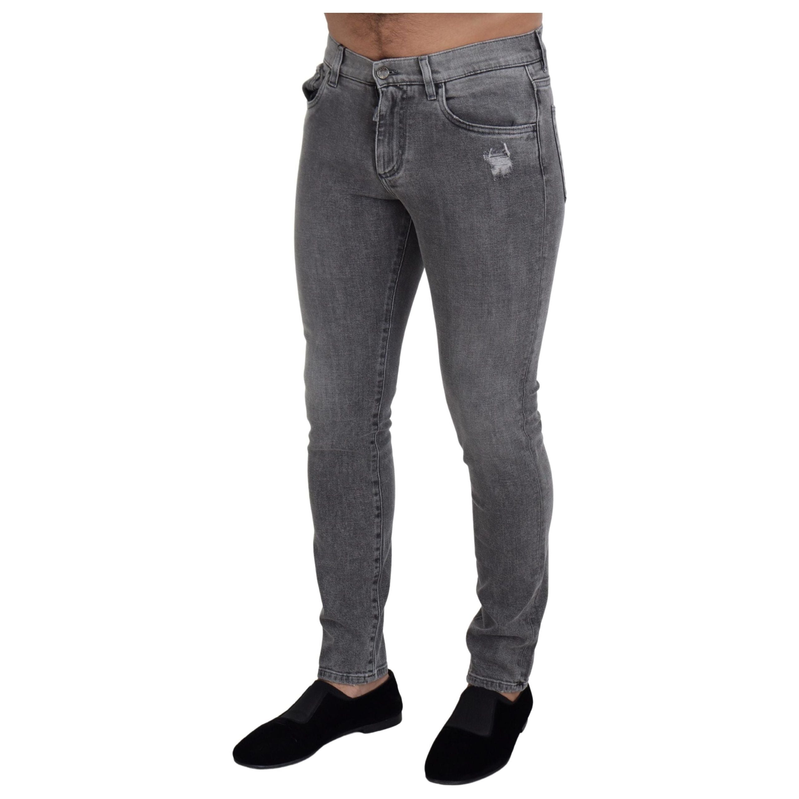 Dolce & Gabbana Grey Cotton Denim Pants