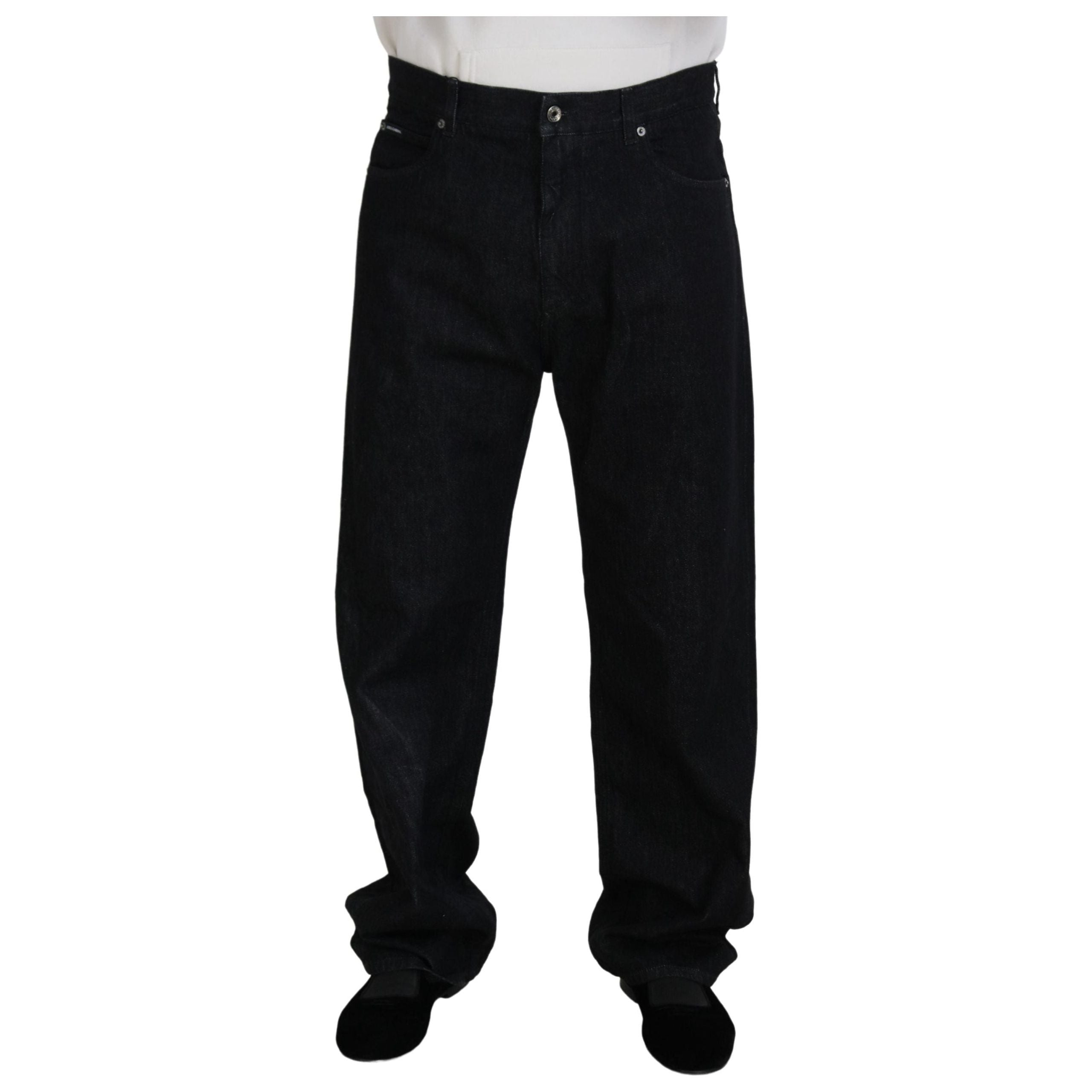 Dolce & Gabbana Black Washed Denim Pants Luxe Cotton