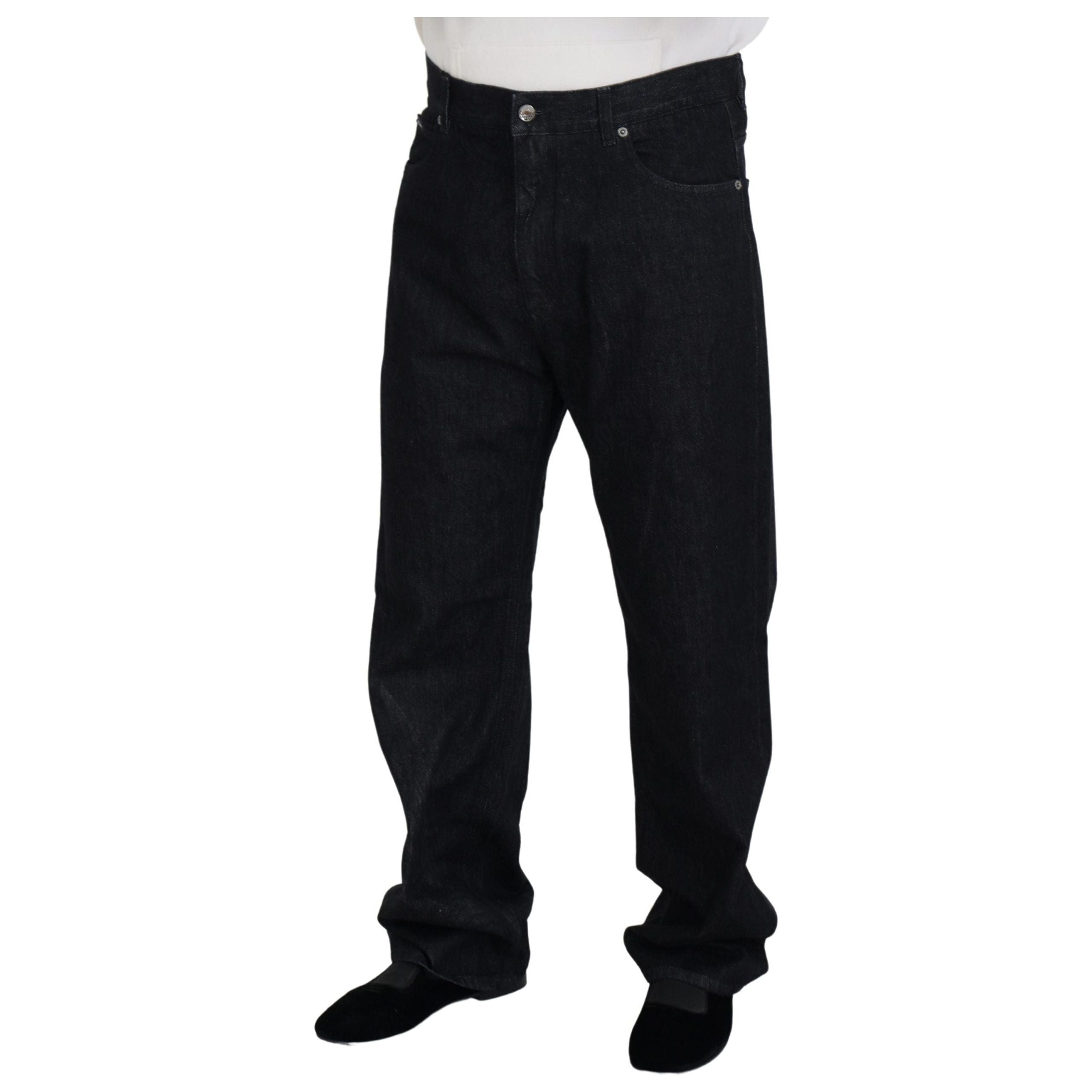 Dolce & Gabbana Black Washed Denim Pants Luxe Cotton