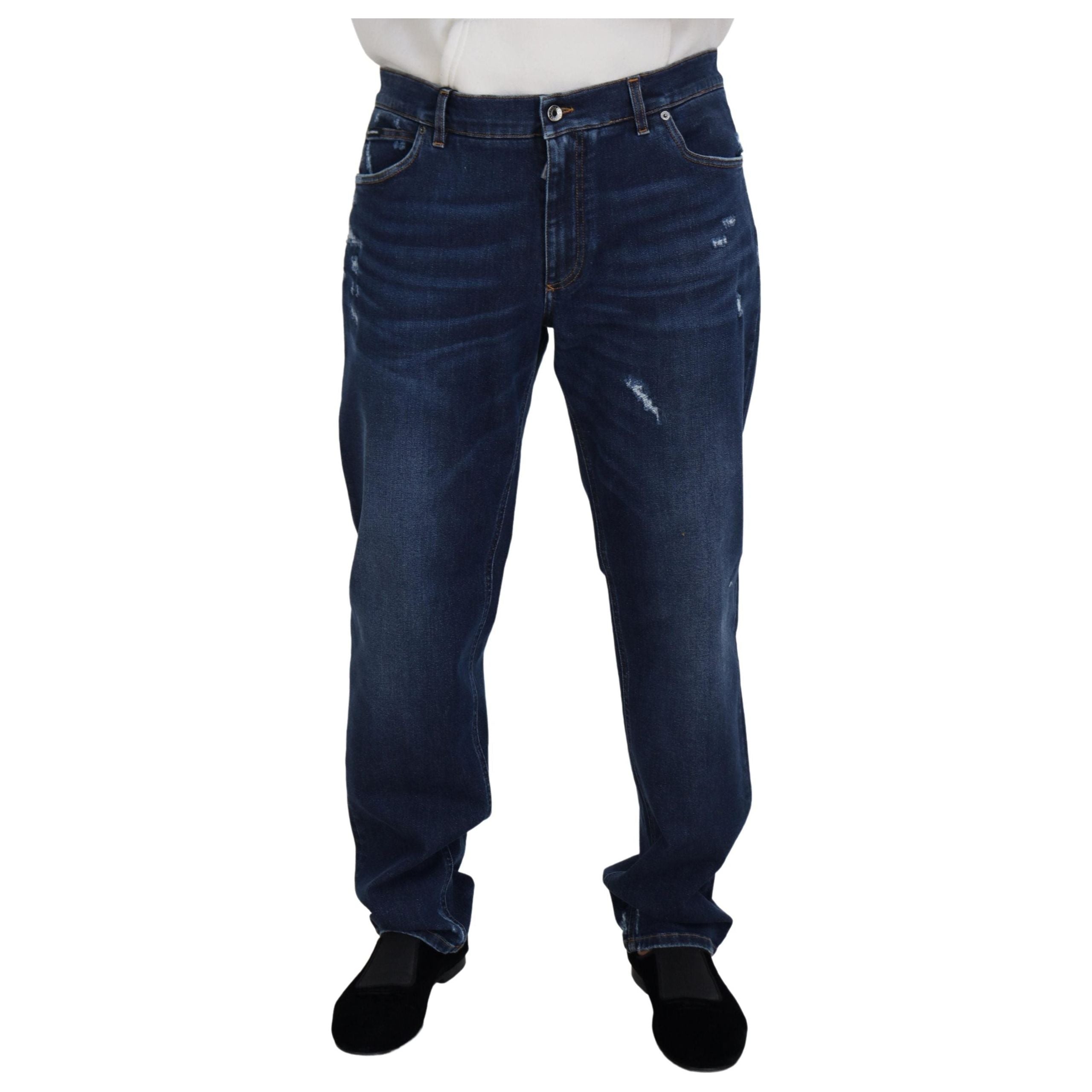 Dolce & Gabbana Blue Washed Denim Pants Collection