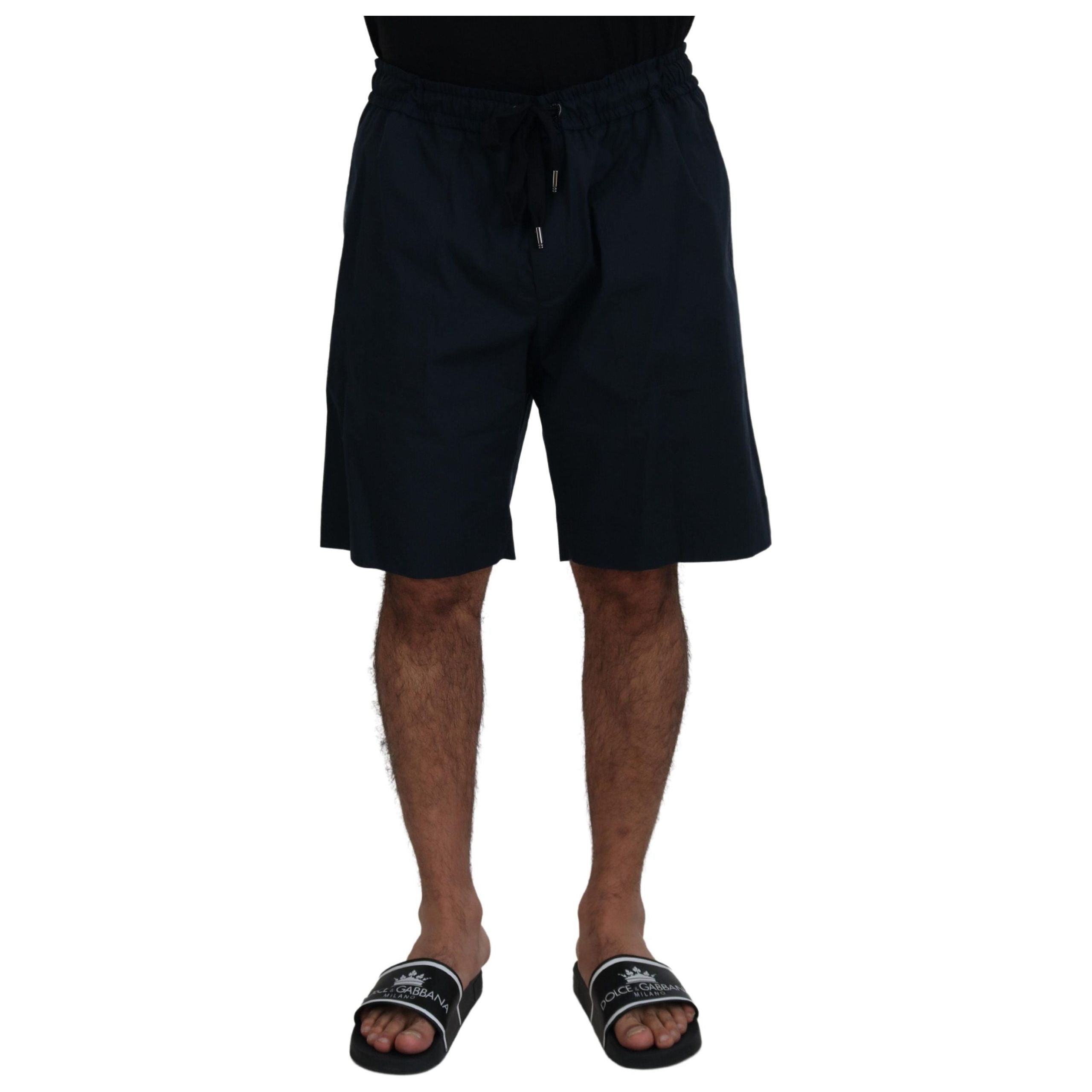 Dolce & Gabbana Blue Cotton Blend Shorts for Sophistication