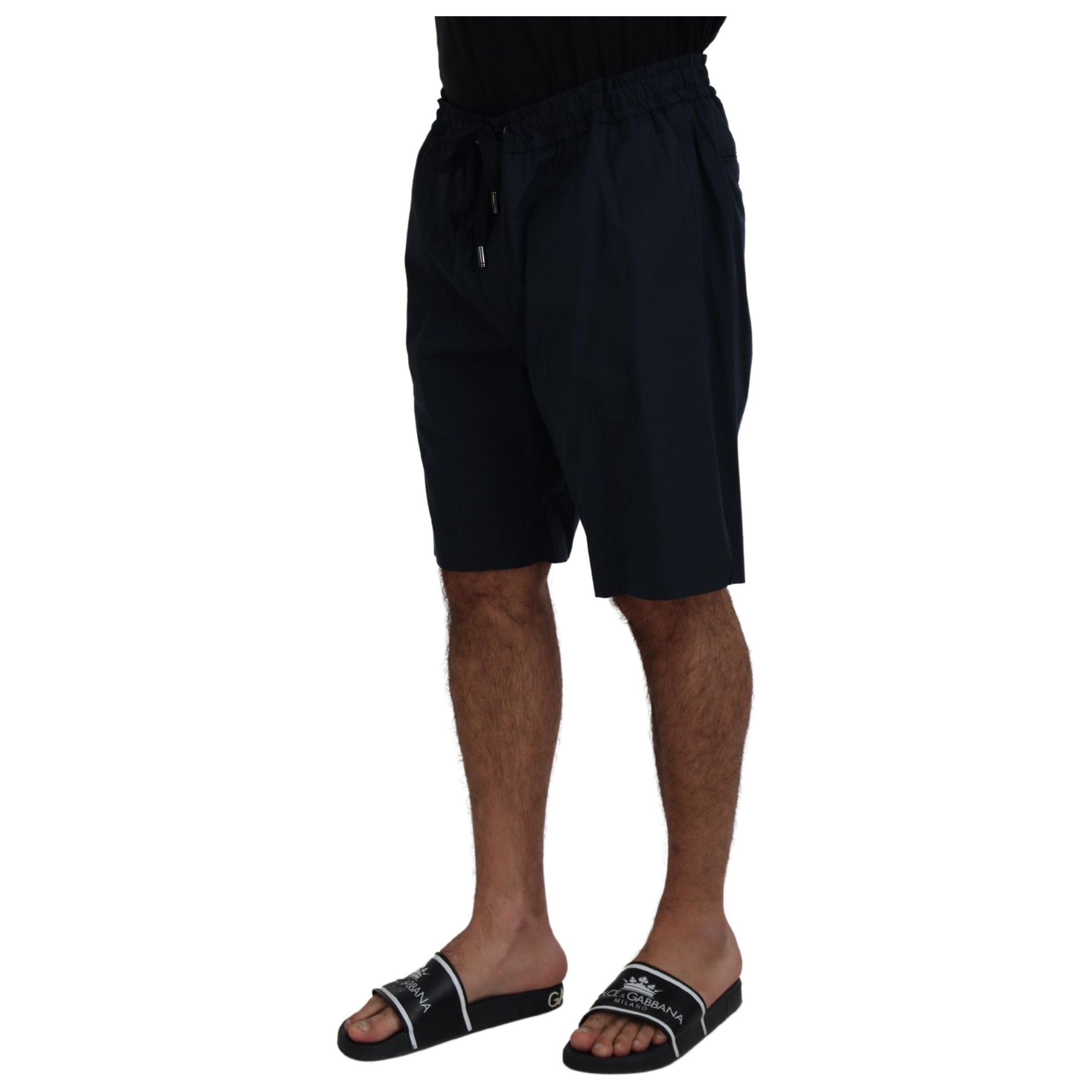 Dolce & Gabbana Blue Cotton Blend Shorts for Sophistication