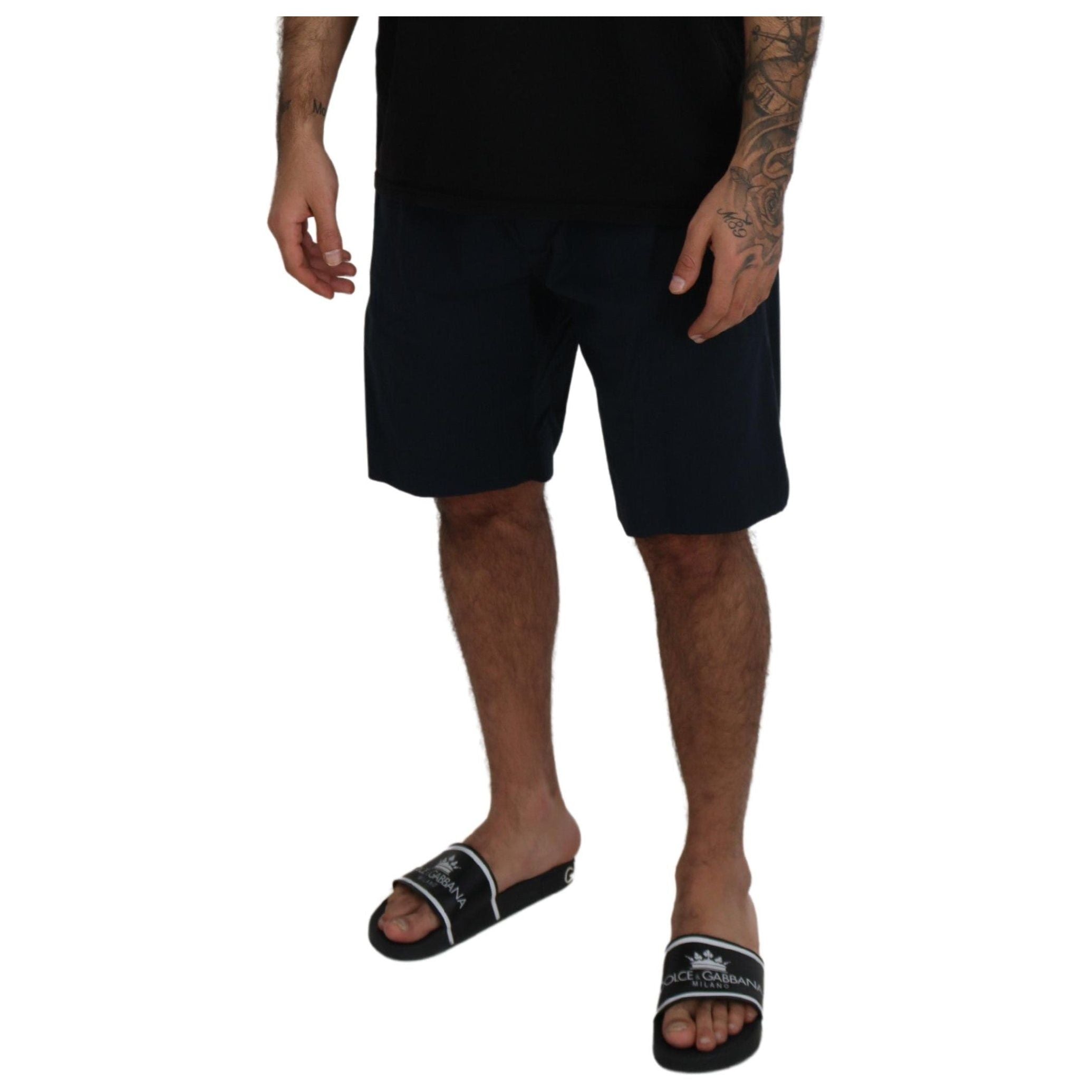 Dolce & Gabbana Blue Cotton Blend Shorts for Sophistication