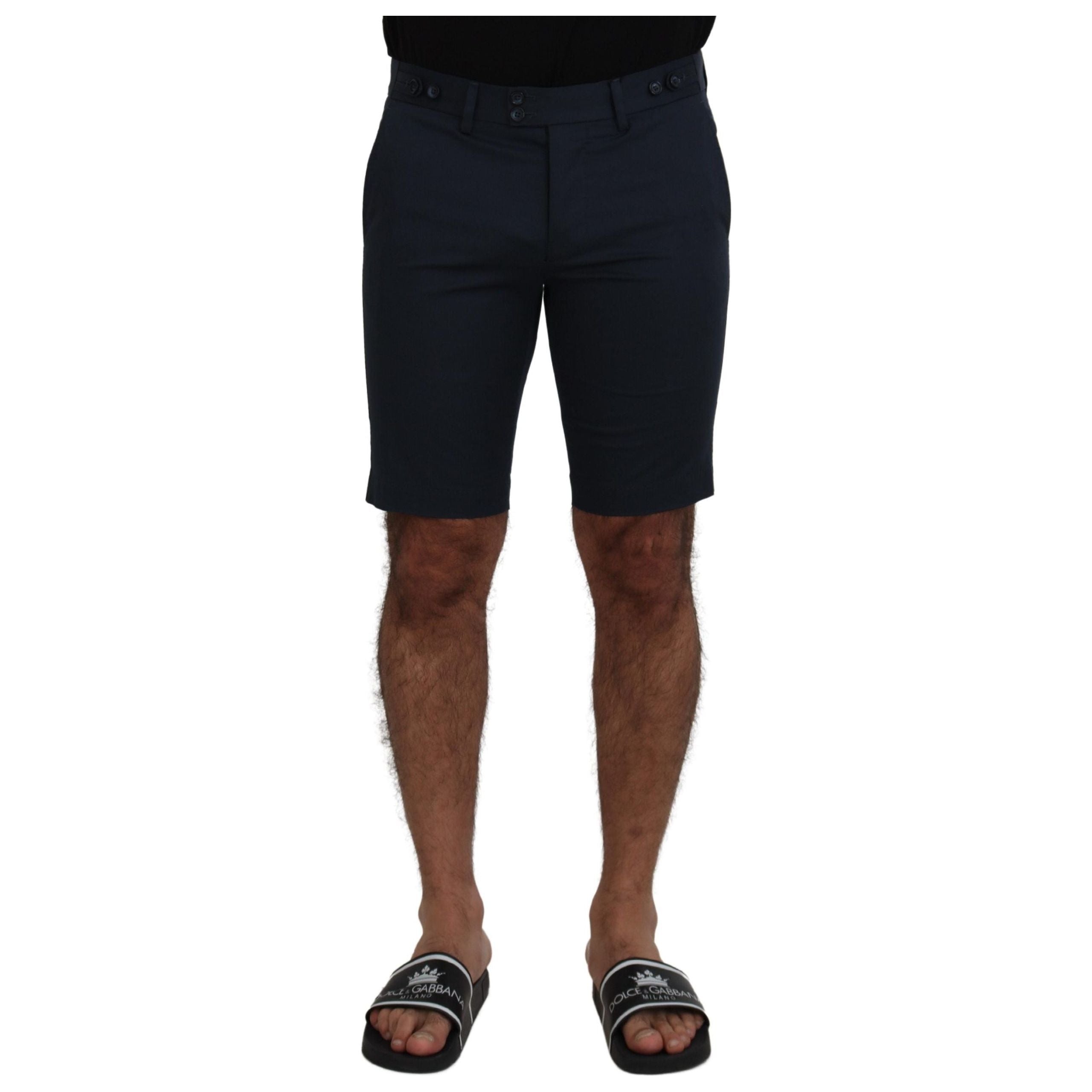 Dolce & Gabbana Blue Cotton Blend Shorts for Summer