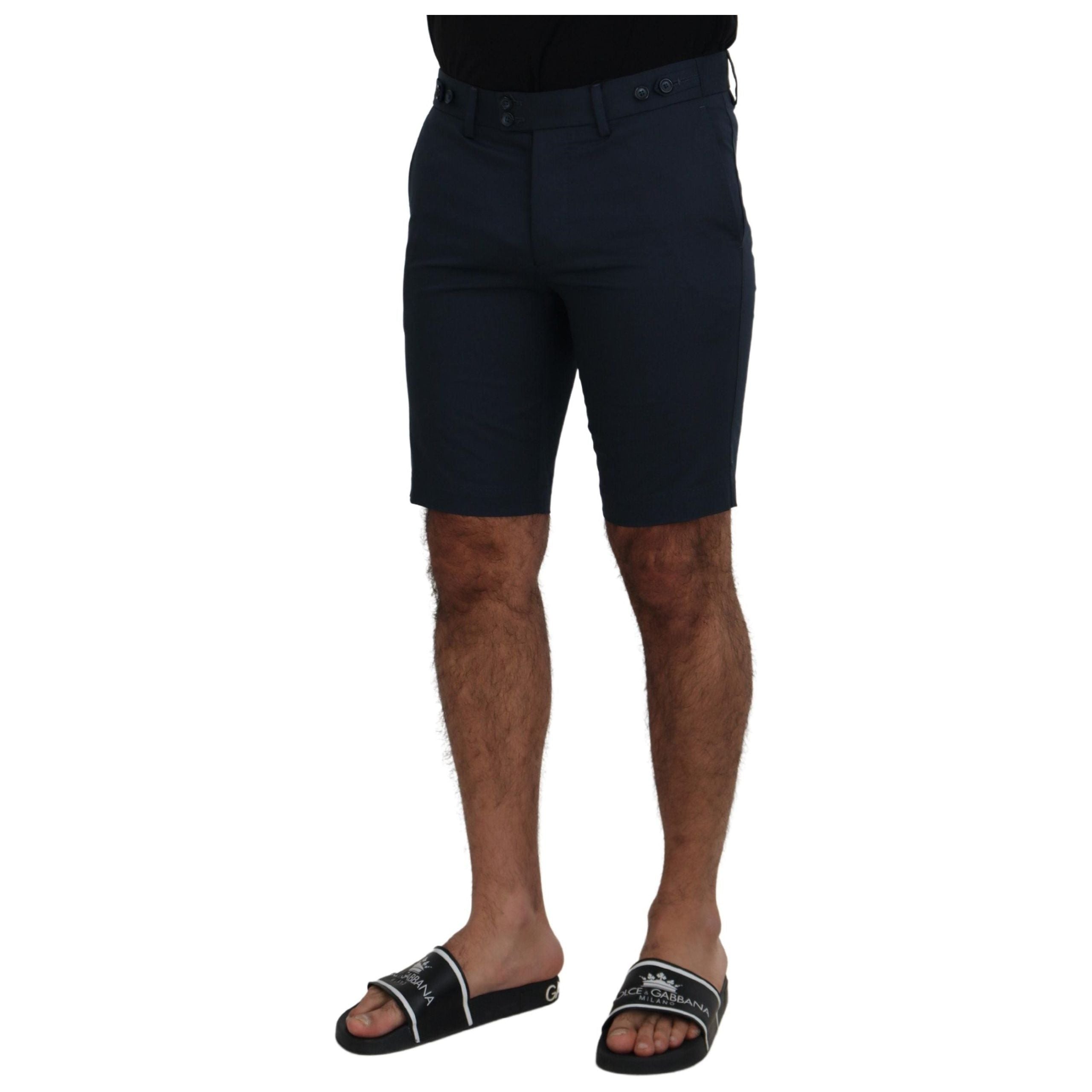 Dolce & Gabbana Blue Cotton Blend Shorts for Summer