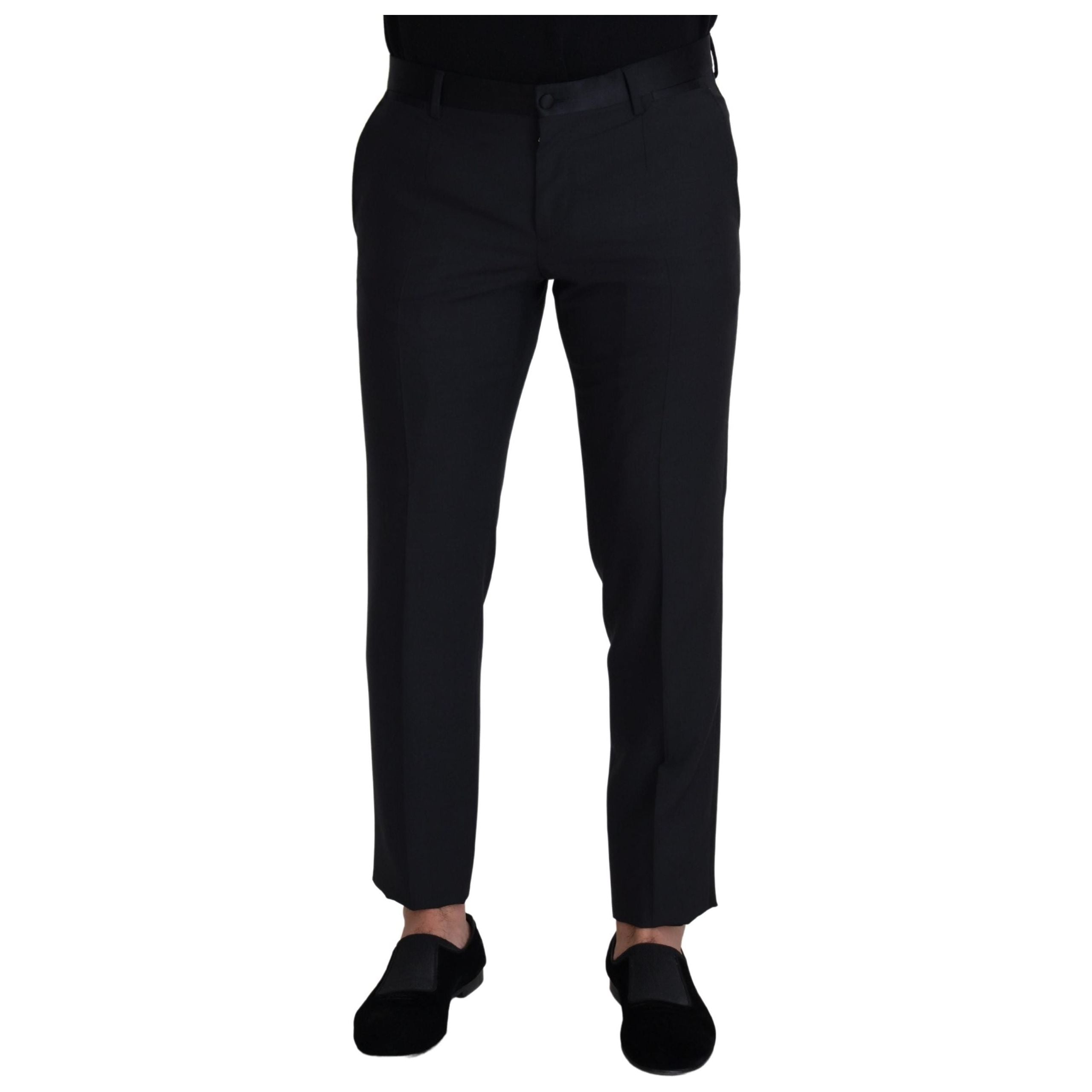 Dolce & Gabbana Black Wool Blend Trousers For Luxe Style