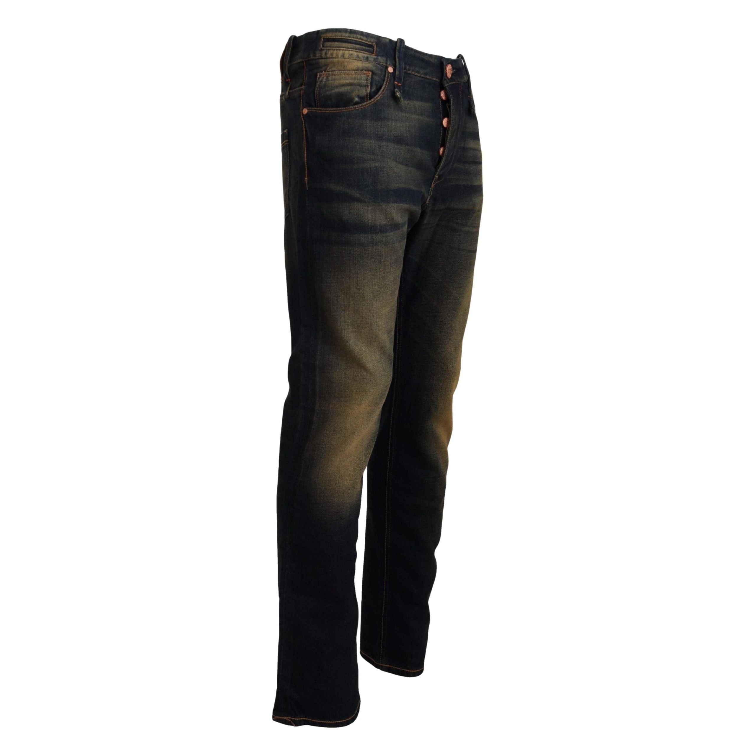 Acht Blue Cotton Denim Pants - Authentic Craftsmanship