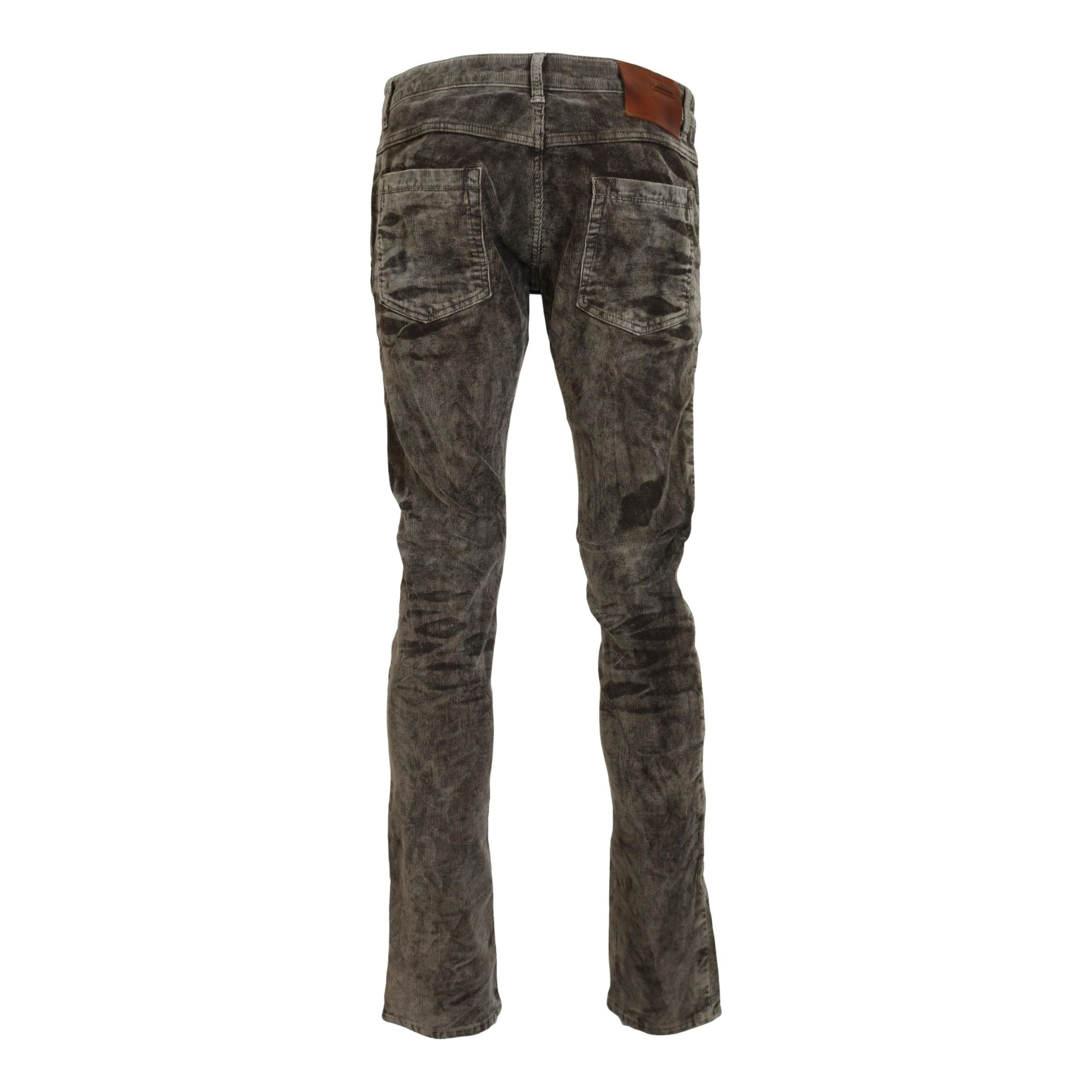 Acht Grey Corduroy Pants with Modern Twist Design