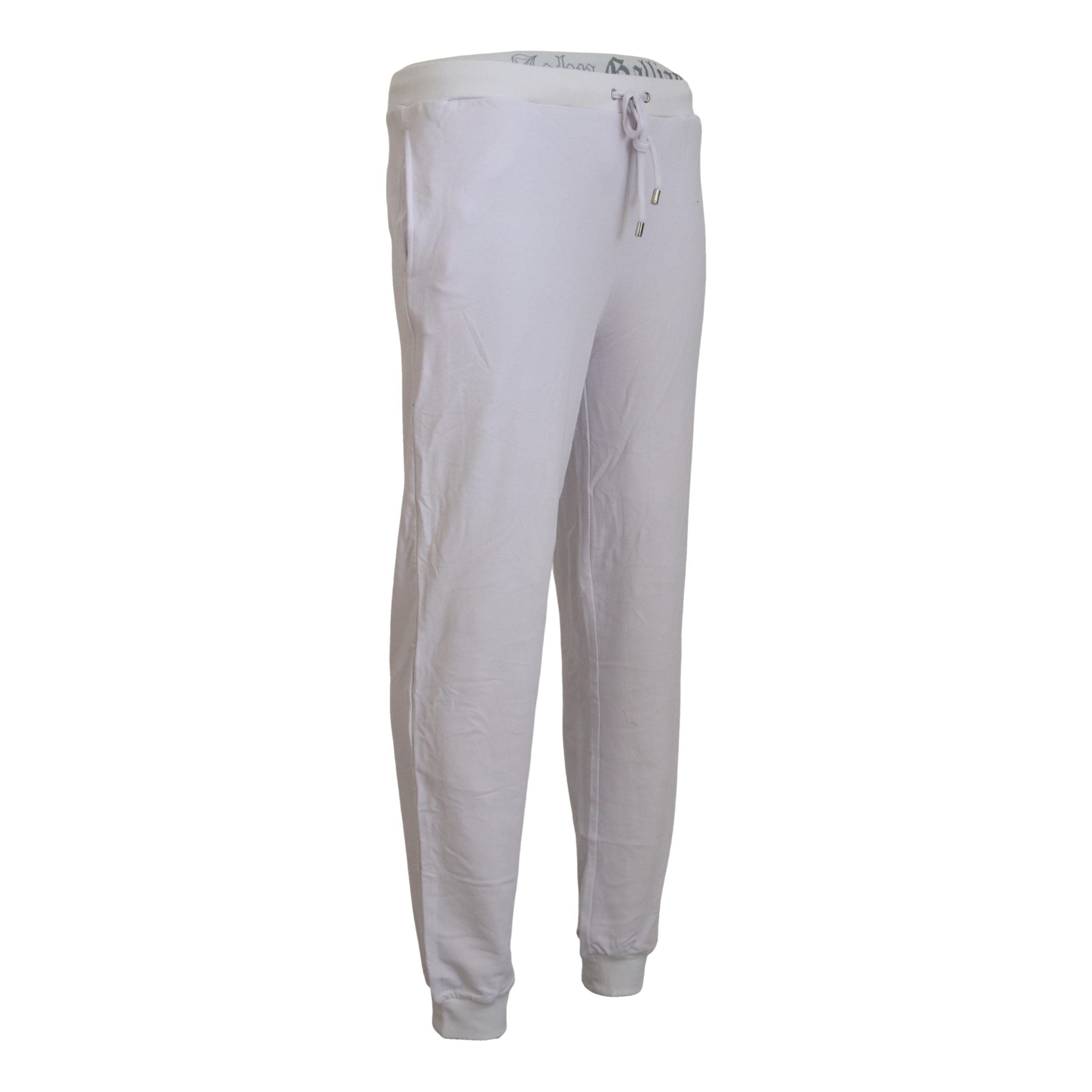 John Galliano White Cotton Jogger Pants - Casual Elegance