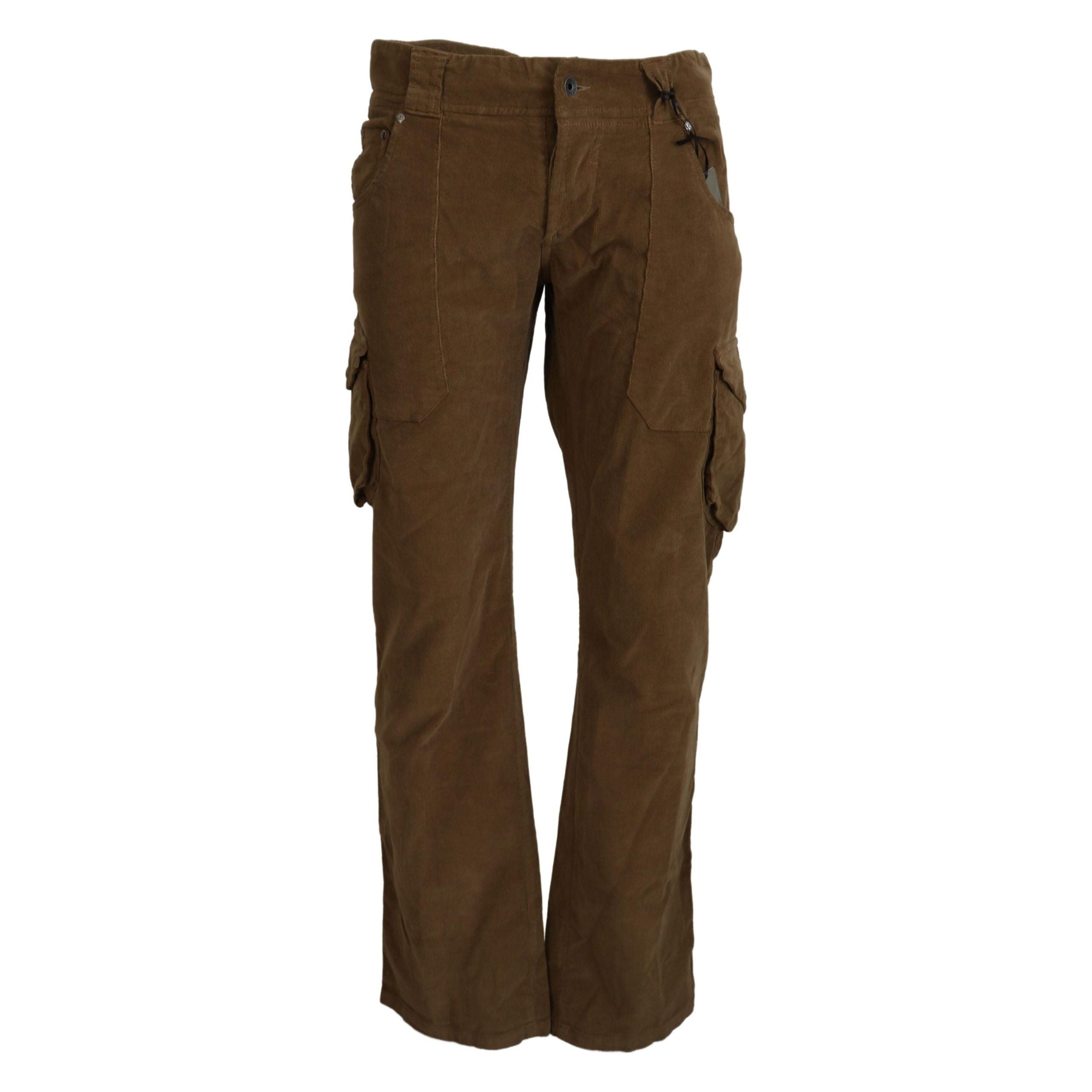 Ermanno Scervino Brown Corduroy Cargo Pants Elegance
