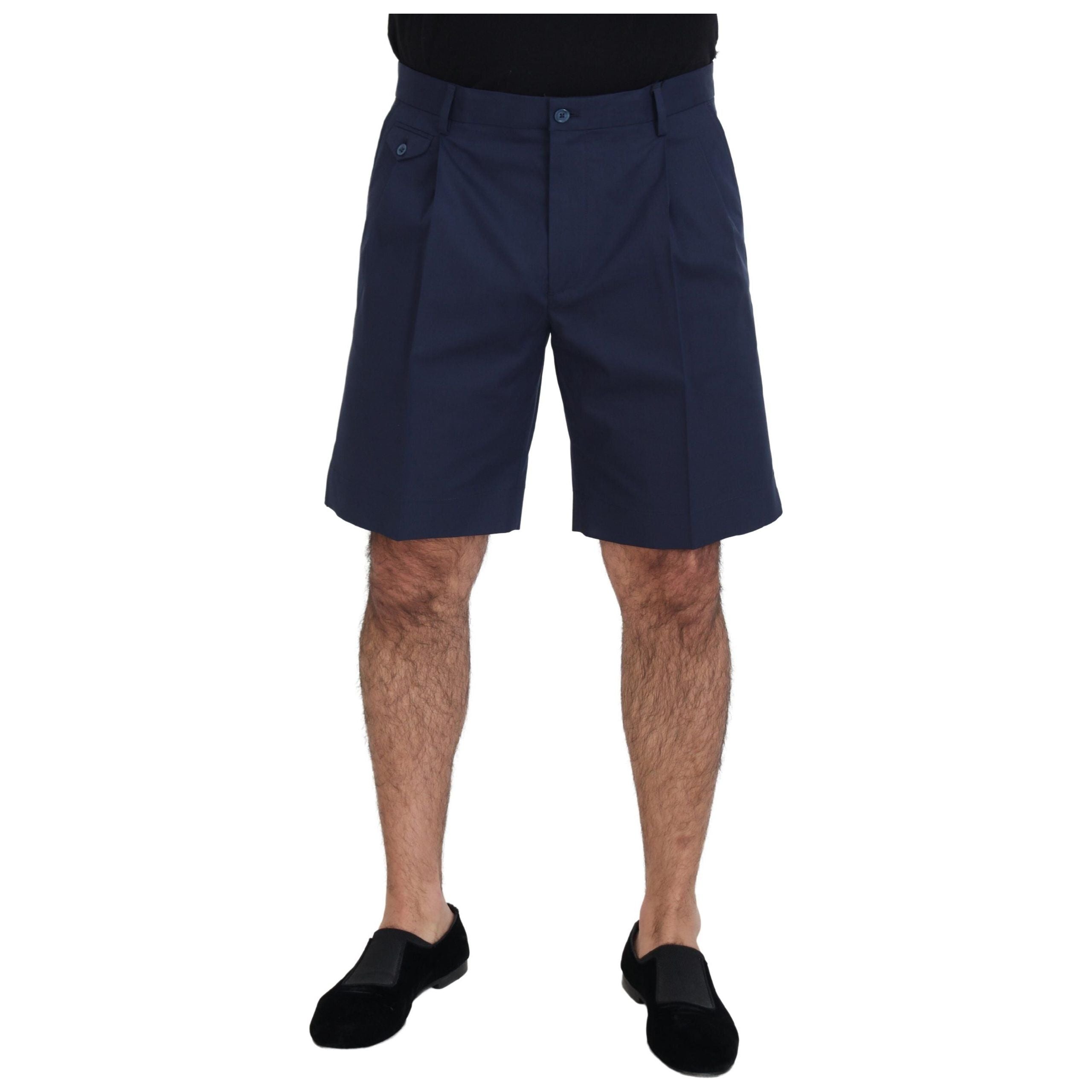 Dolce & Gabbana Blue Cotton Chino Shorts For Timeless Sophistication