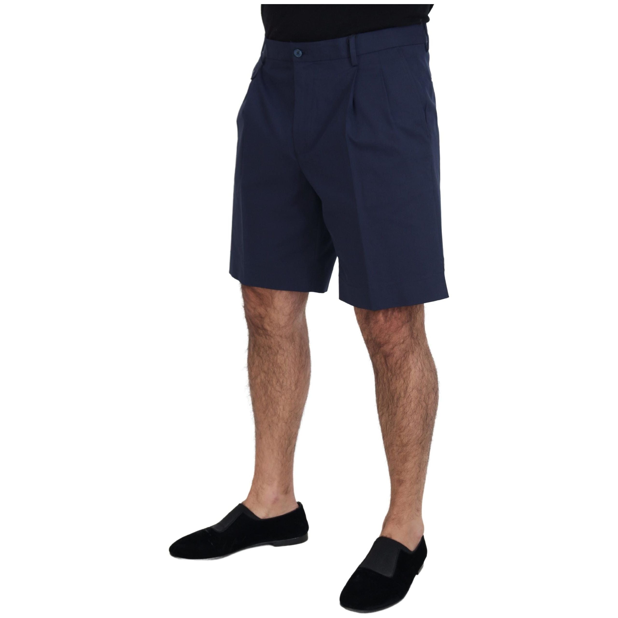 Dolce & Gabbana Blue Cotton Chino Shorts For Timeless Sophistication