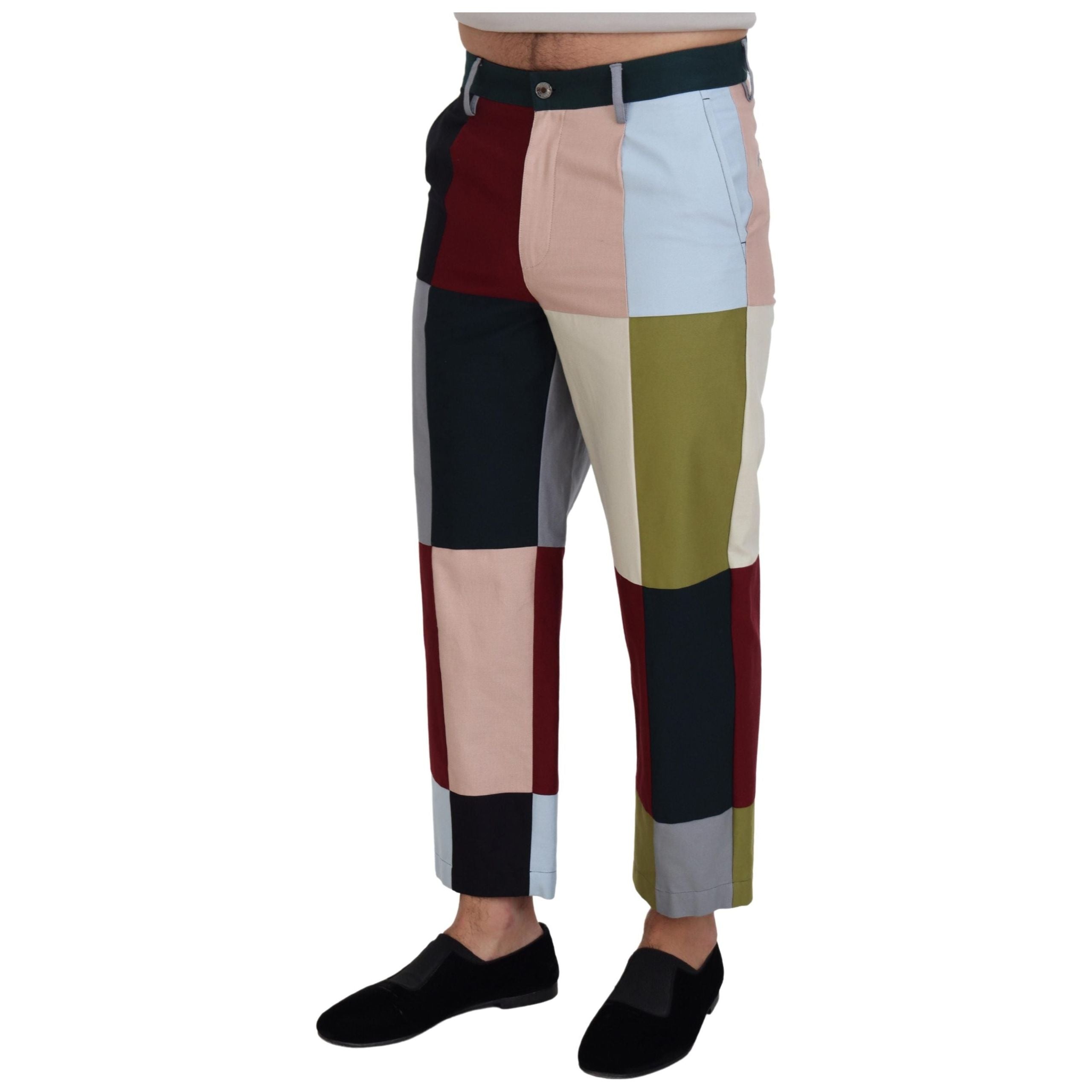 Dolce & Gabbana Multicolor Cotton Patchwork Pants Deluxe