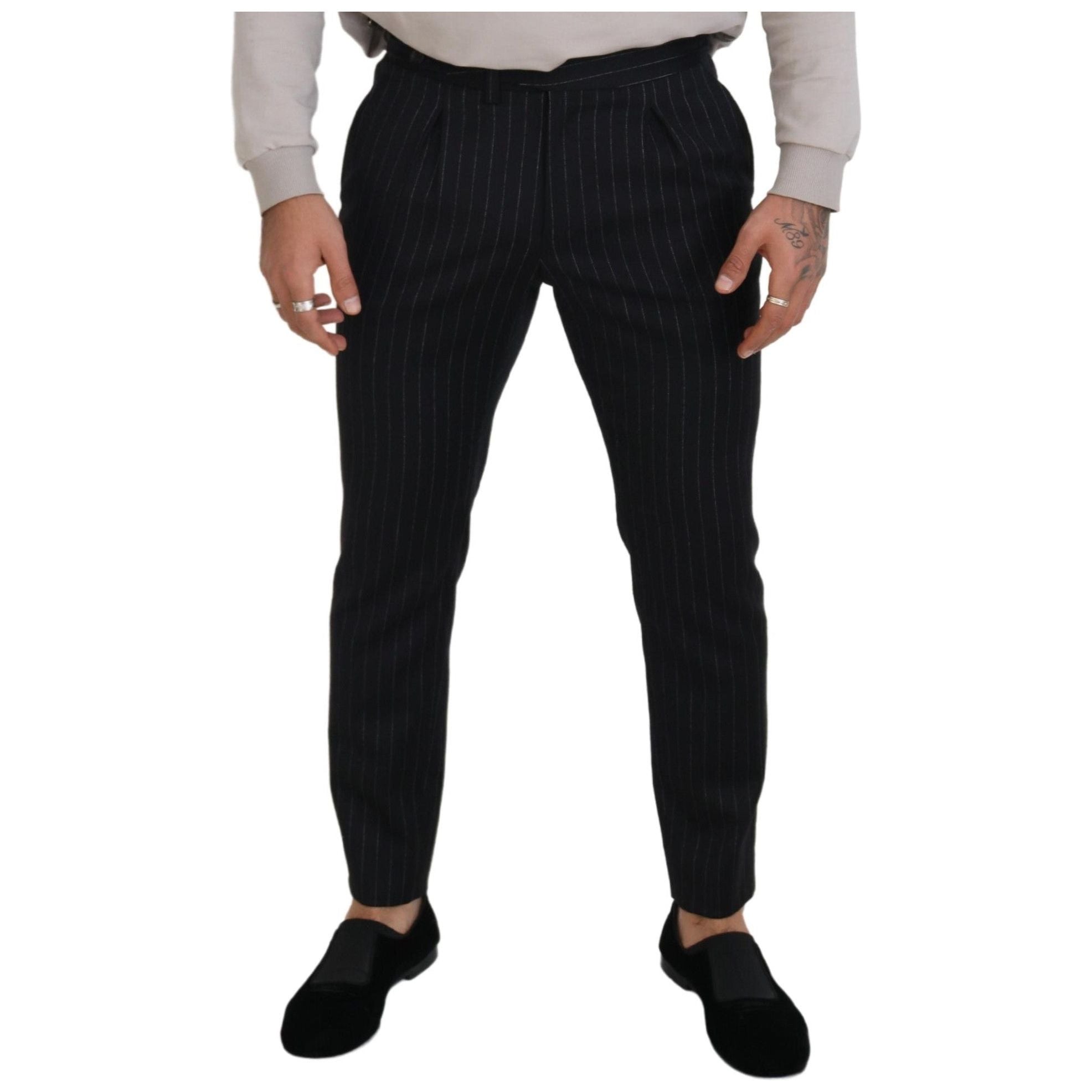 Dolce & Gabbana Black Wool Blend Trousers
