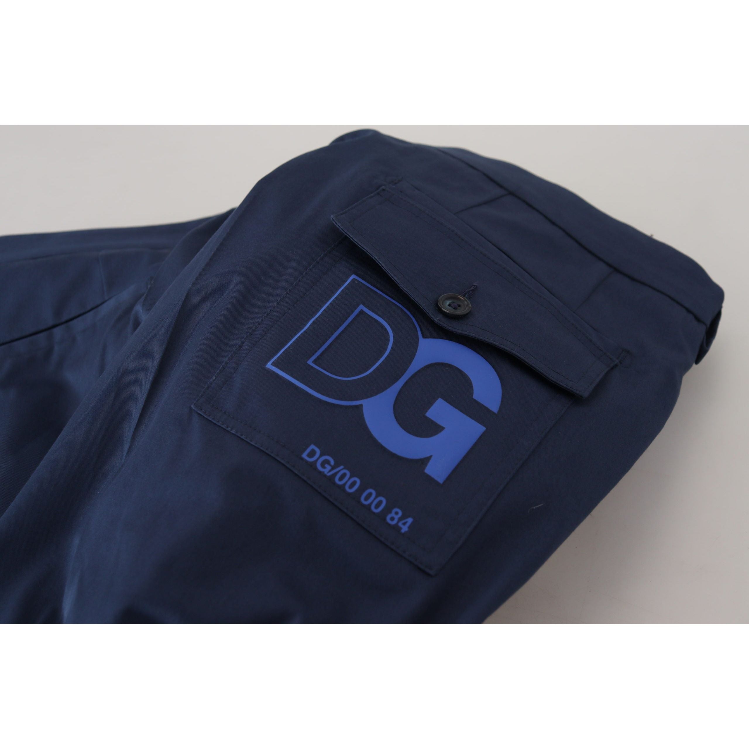 Dolce & Gabbana Navy Wool-Blend Cropped Trousers Elegance