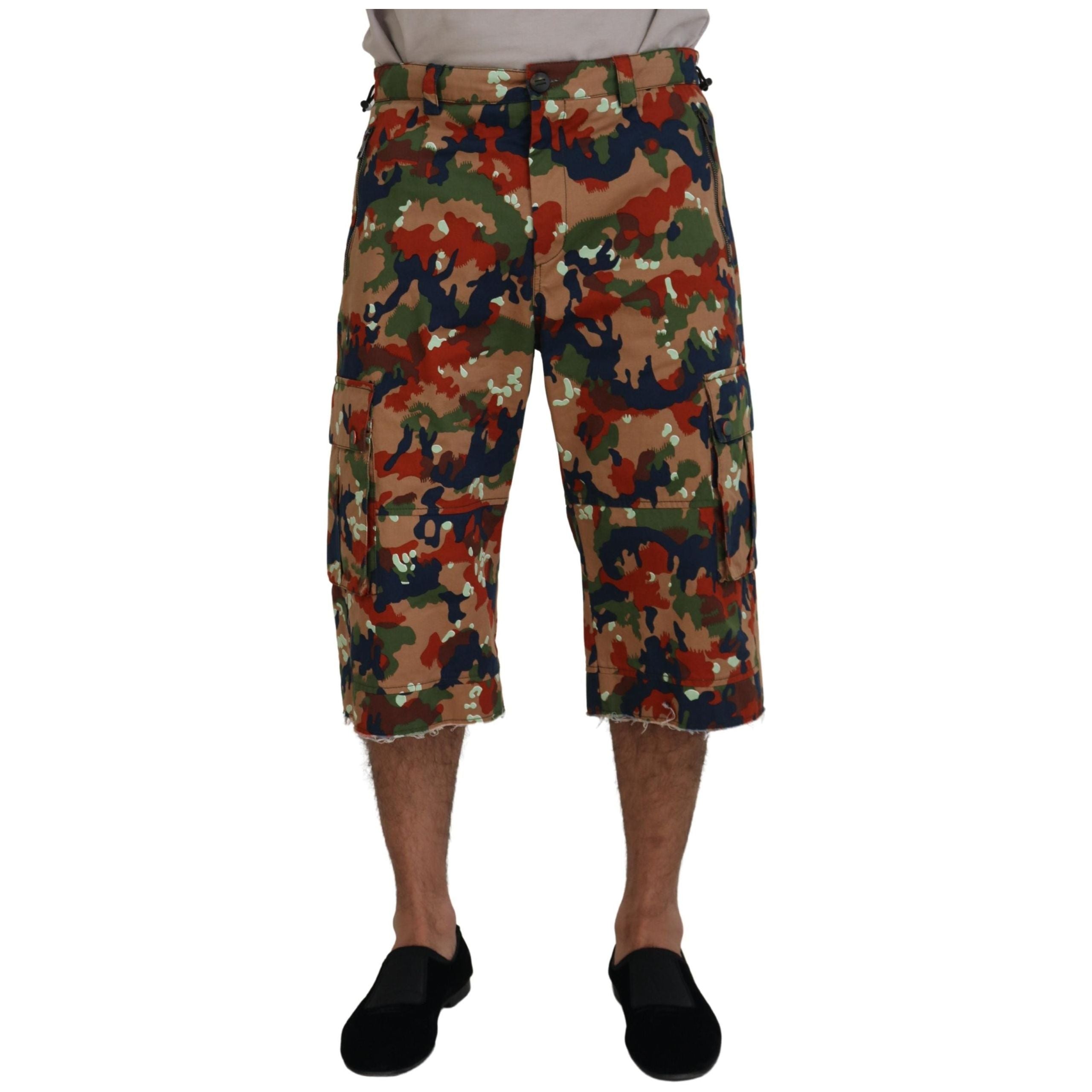 Dolce & Gabbana Multicolor Cotton Cargo Shorts