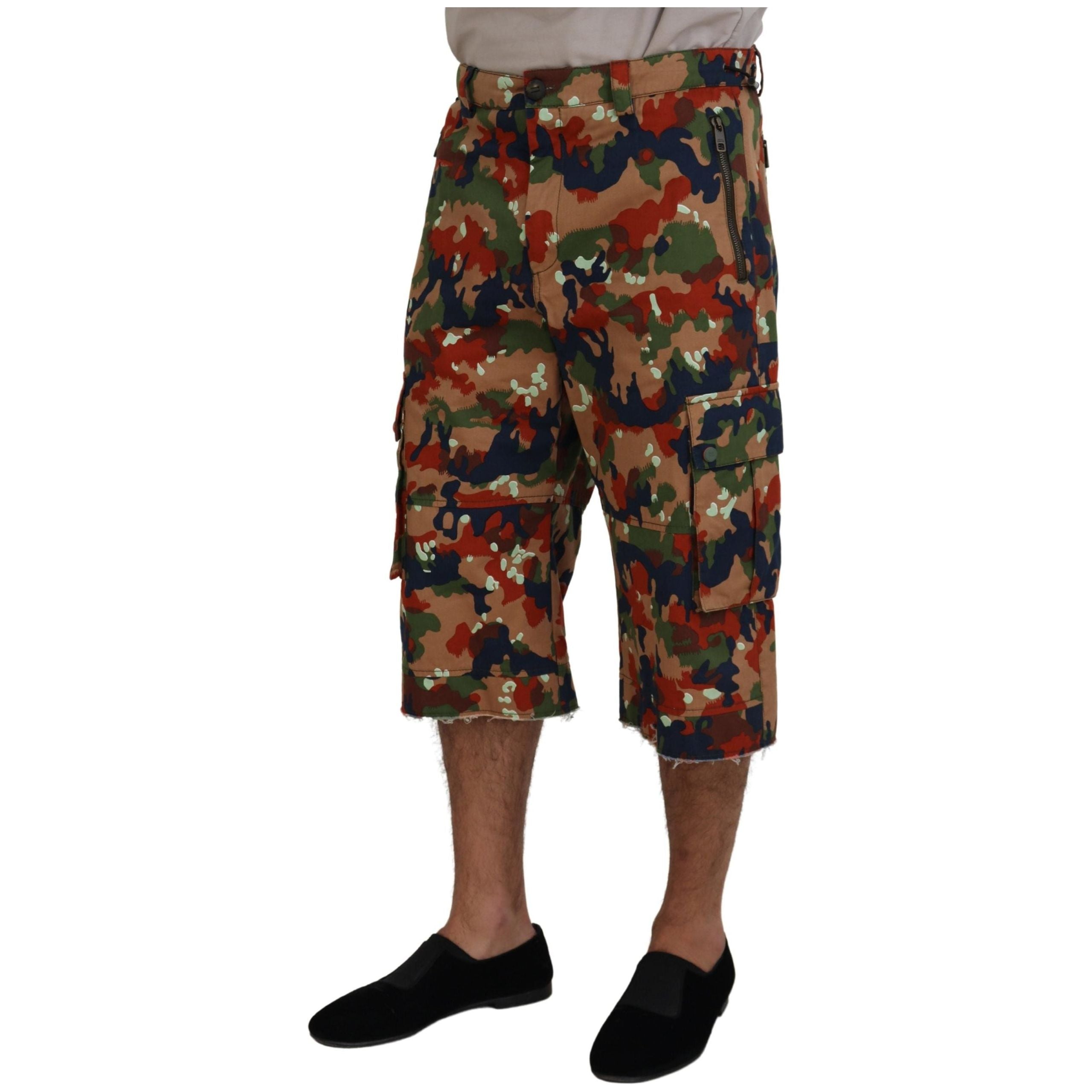 Dolce & Gabbana Multicolor Cotton Cargo Shorts