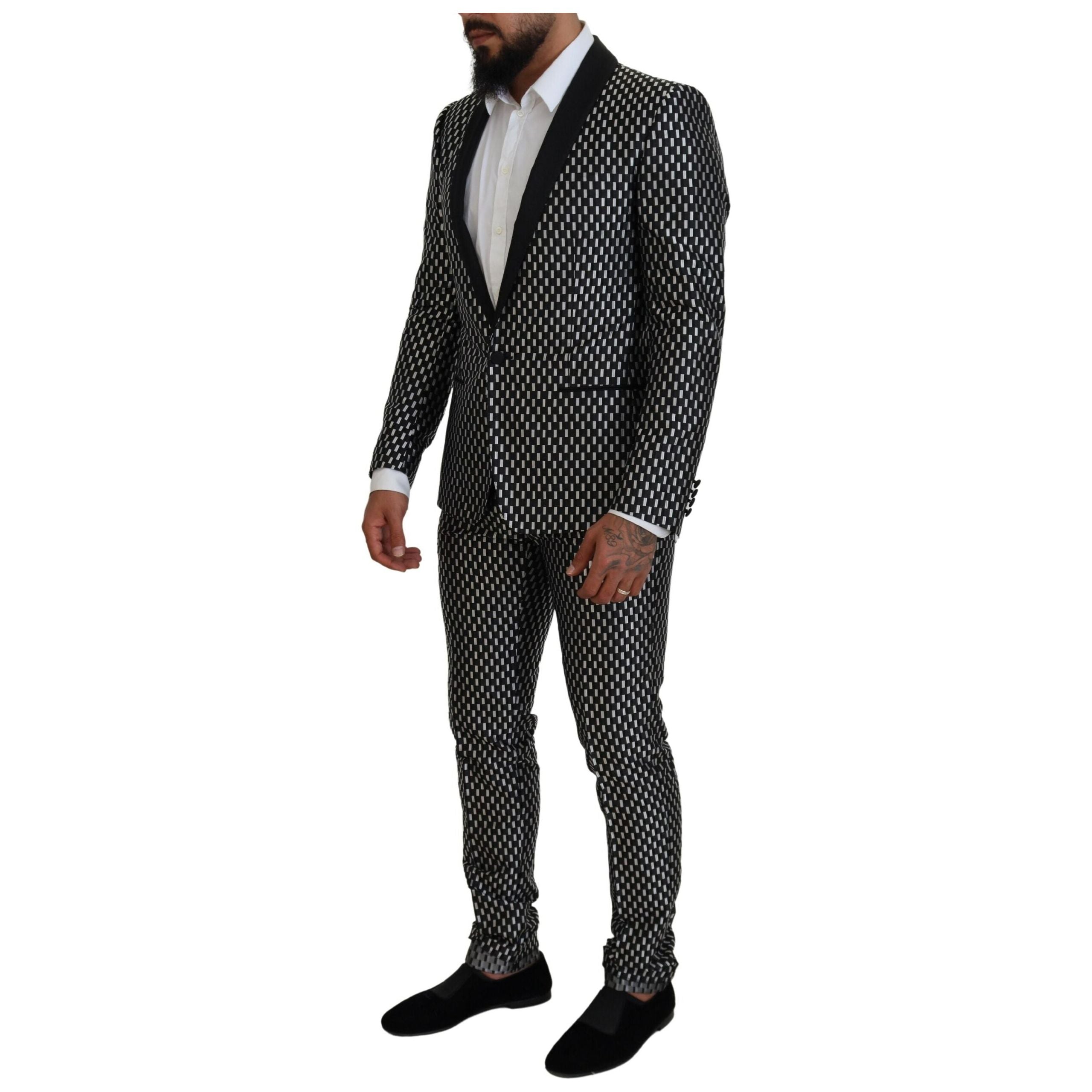 Dolce & Gabbana Black Silk Blend Slim Fit Suit