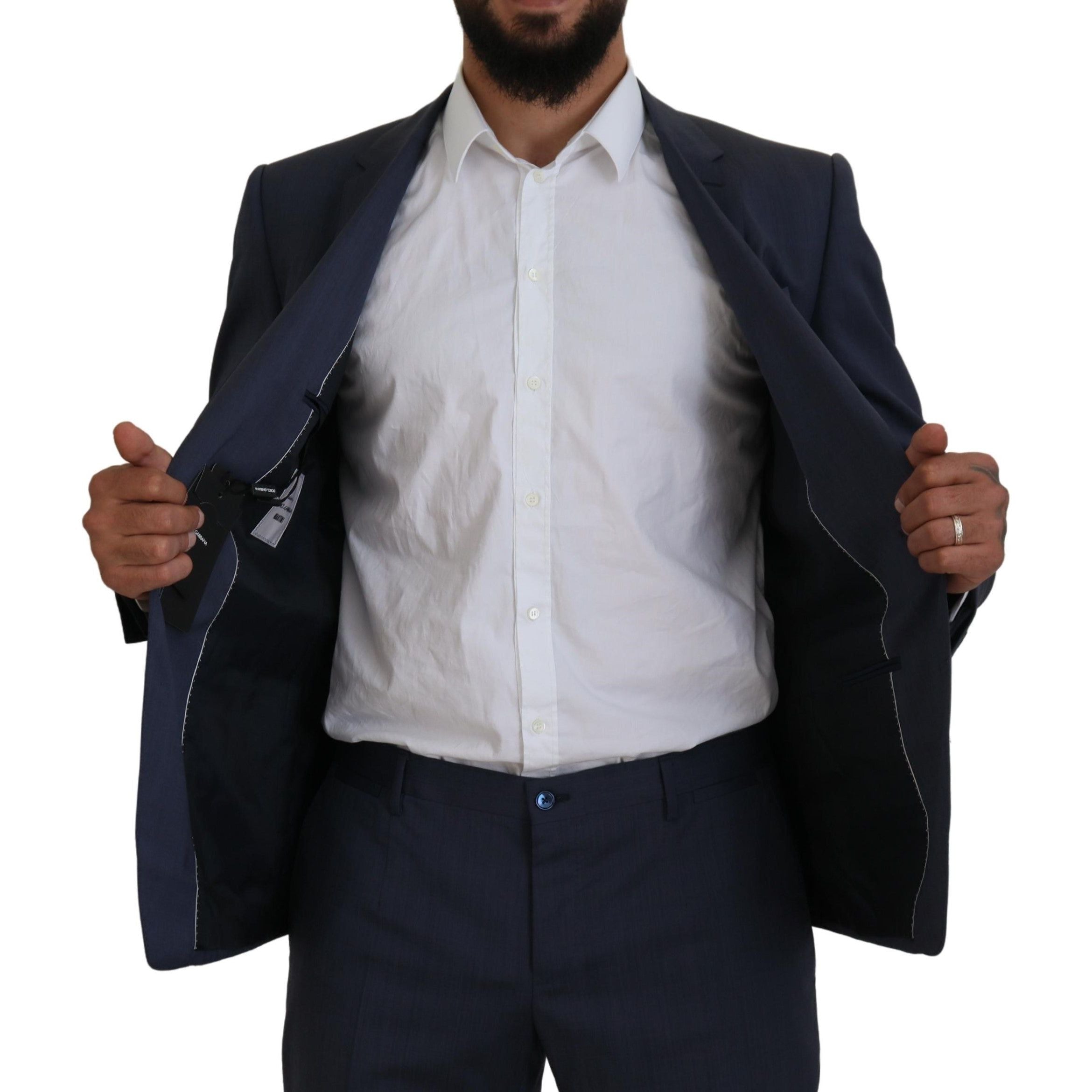 Dolce & Gabbana Blue Wool Martini Slim Fit Suit