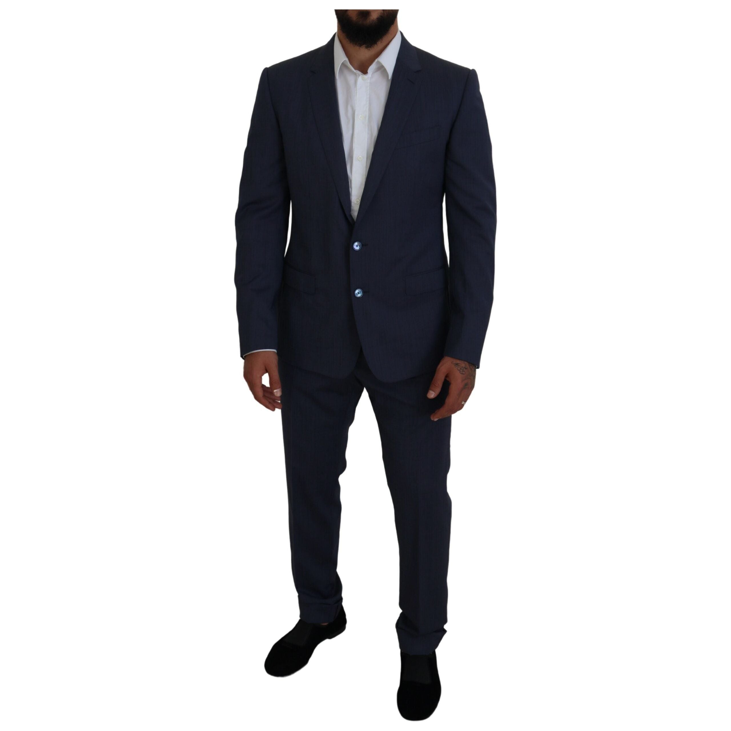 Dolce & Gabbana Blue Wool Martini Slim Fit Suit