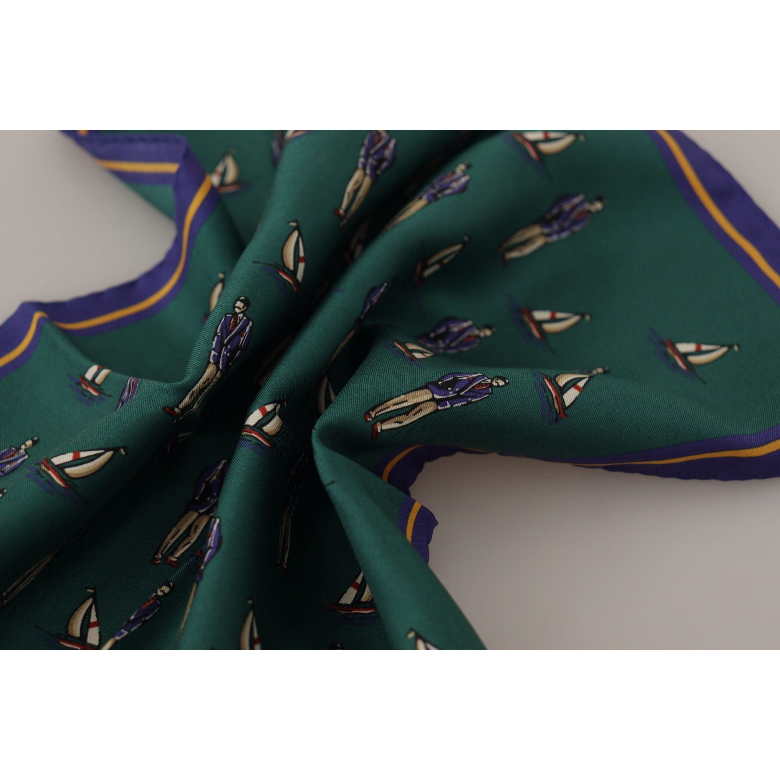 Dolce & Gabbana Green Silk Square Scarf