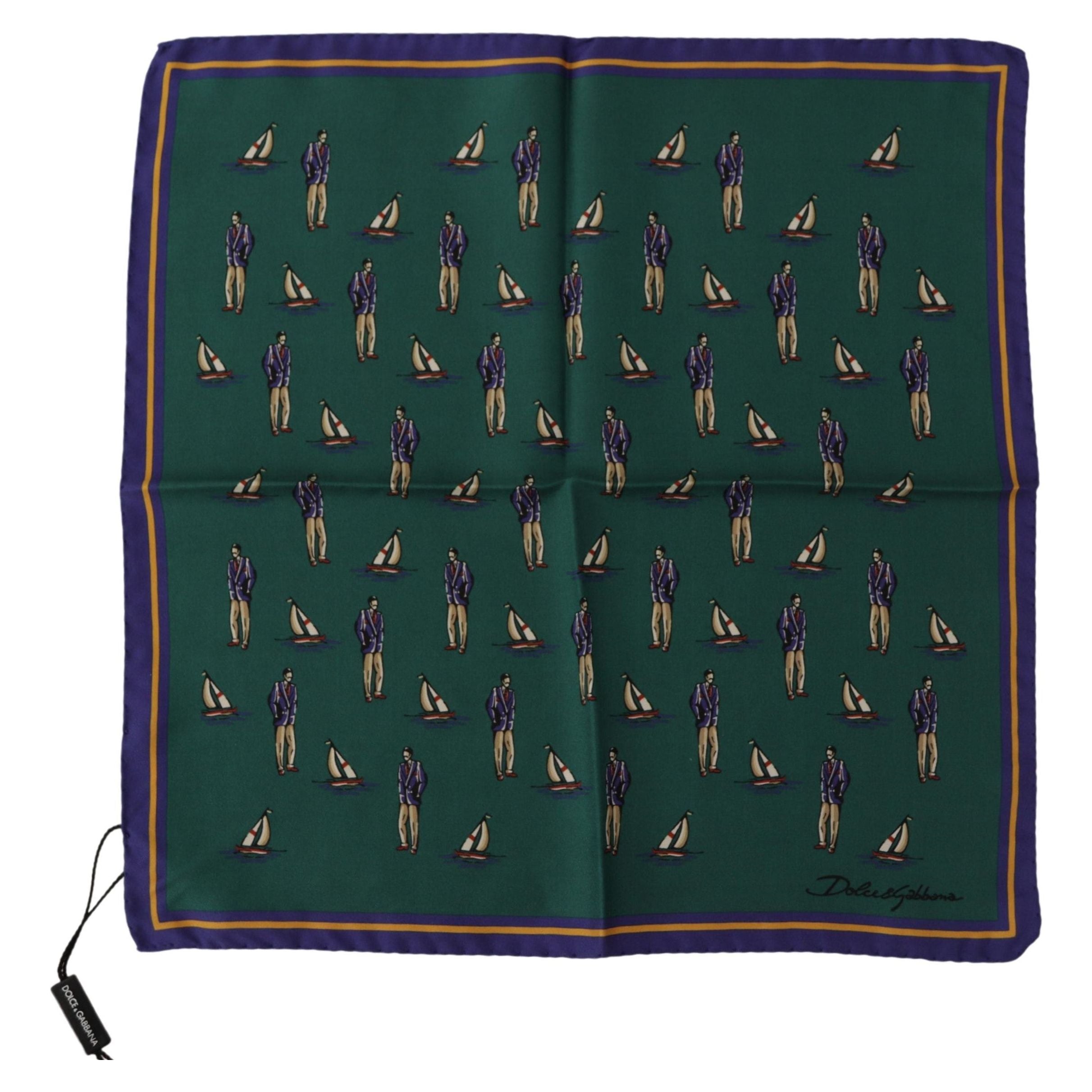 Dolce & Gabbana Green Silk Square Scarf