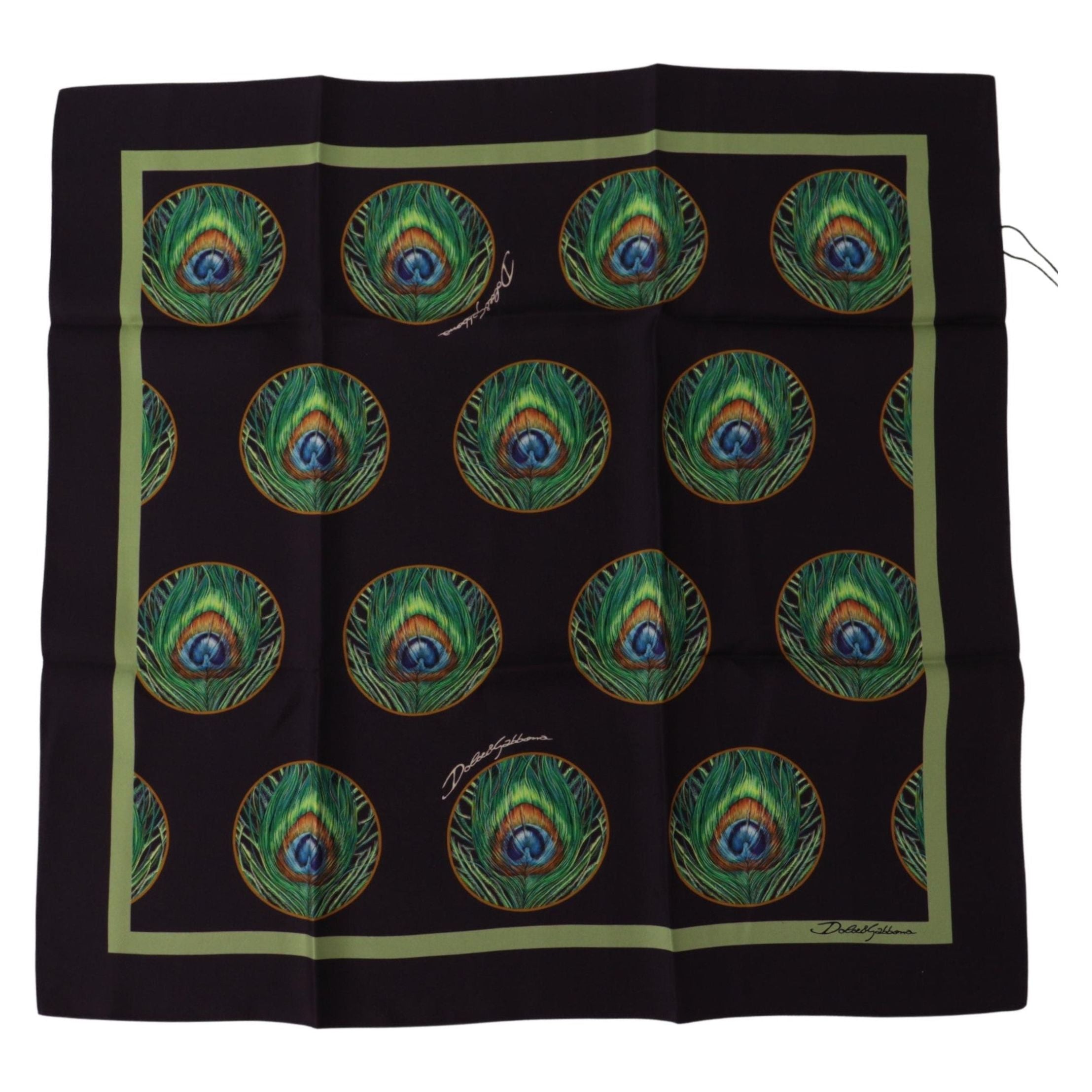 Dolce & Gabbana Black Silk Square Scarf Wrap