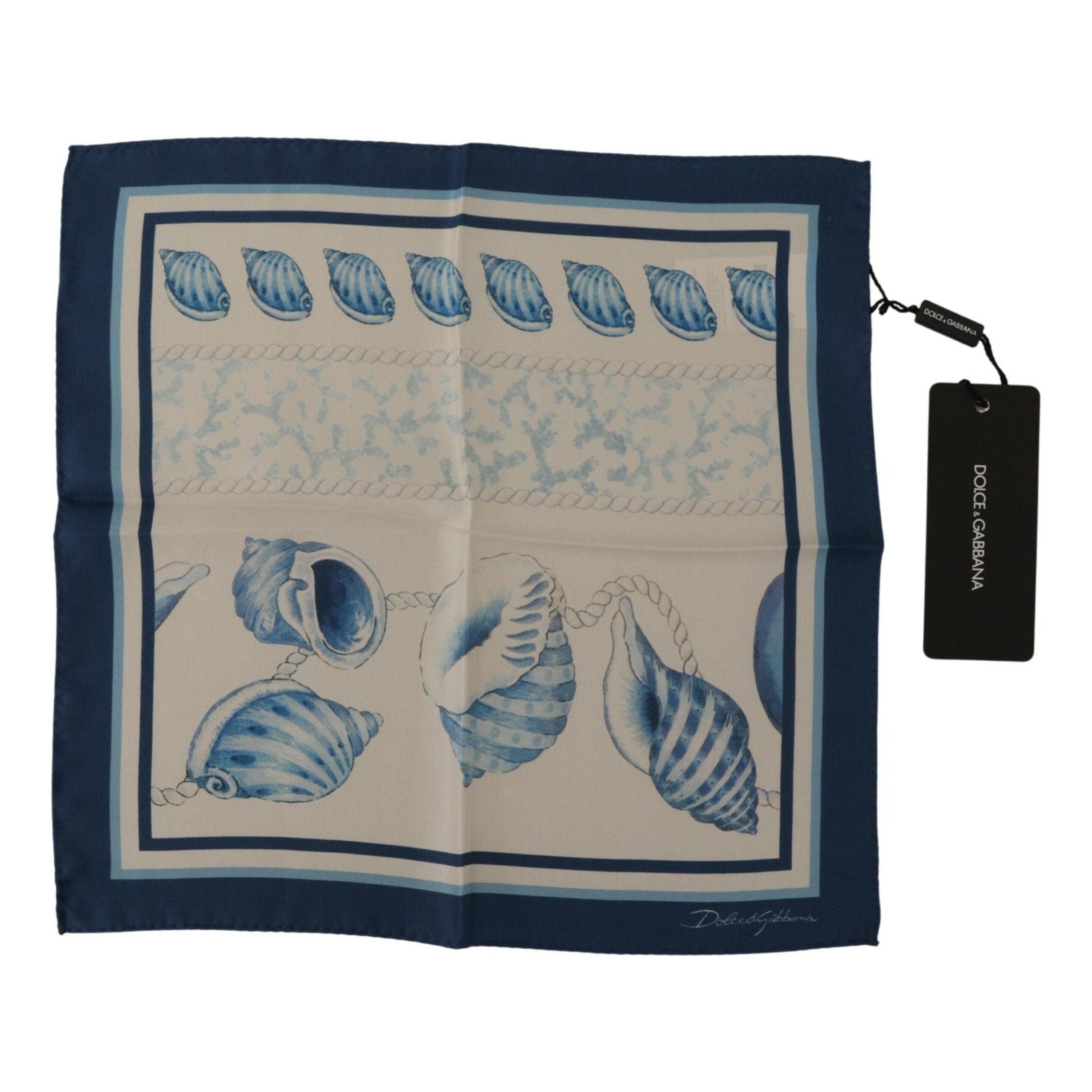 Dolce & Gabbana Blue Silk Square Scarf