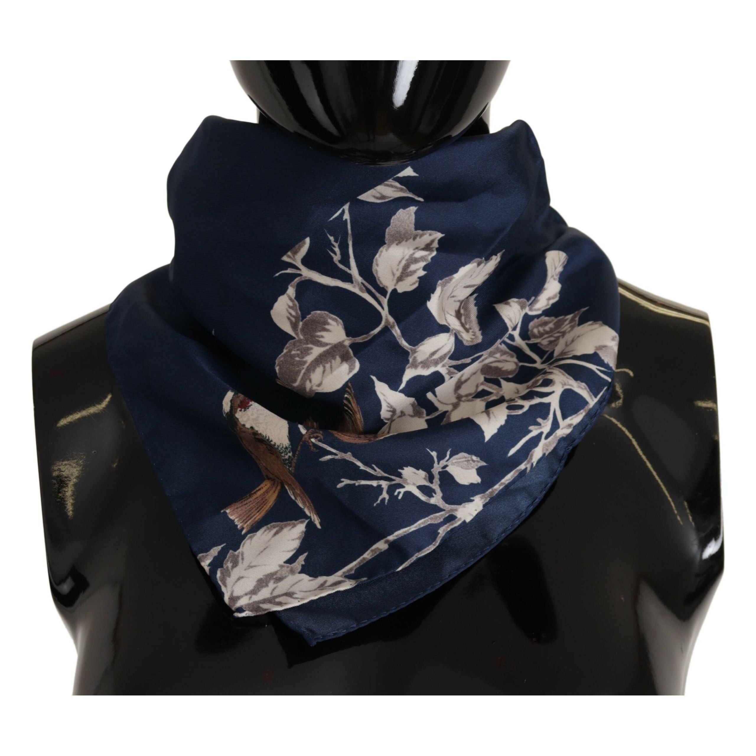 Dolce & Gabbana Rich Blue Silk Square Scarf