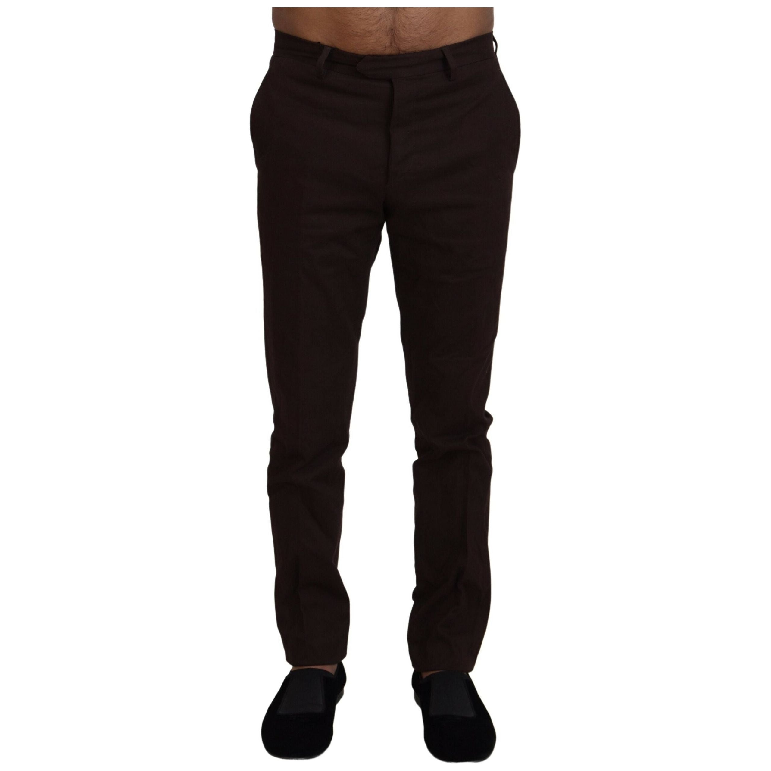 BENCIVENGA Brown Cotton Blend Trousers for Sophisticated Style