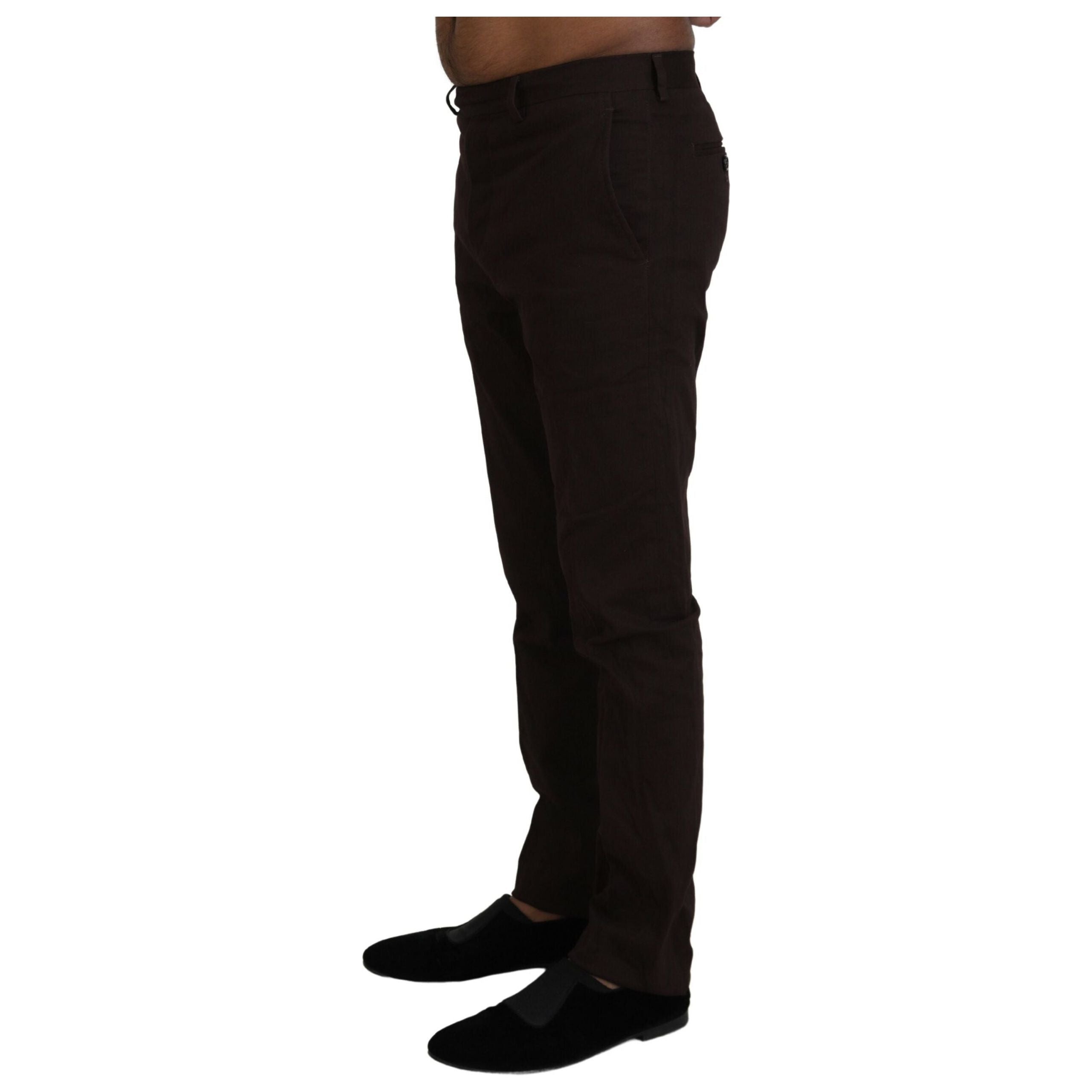 BENCIVENGA Brown Cotton Blend Trousers for Sophisticated Style