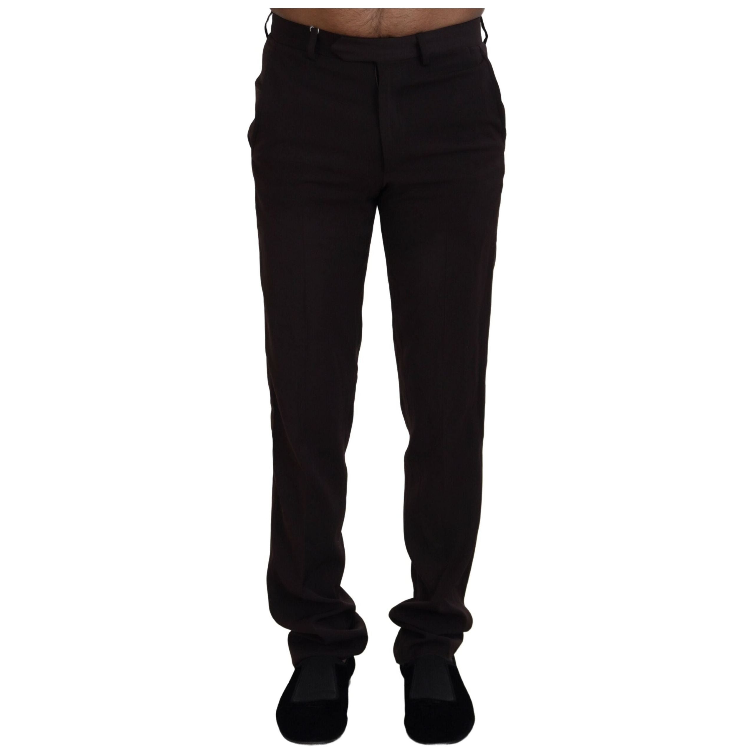 BENCIVENGA Brown Wool Dress Pants for Sophisticated Style