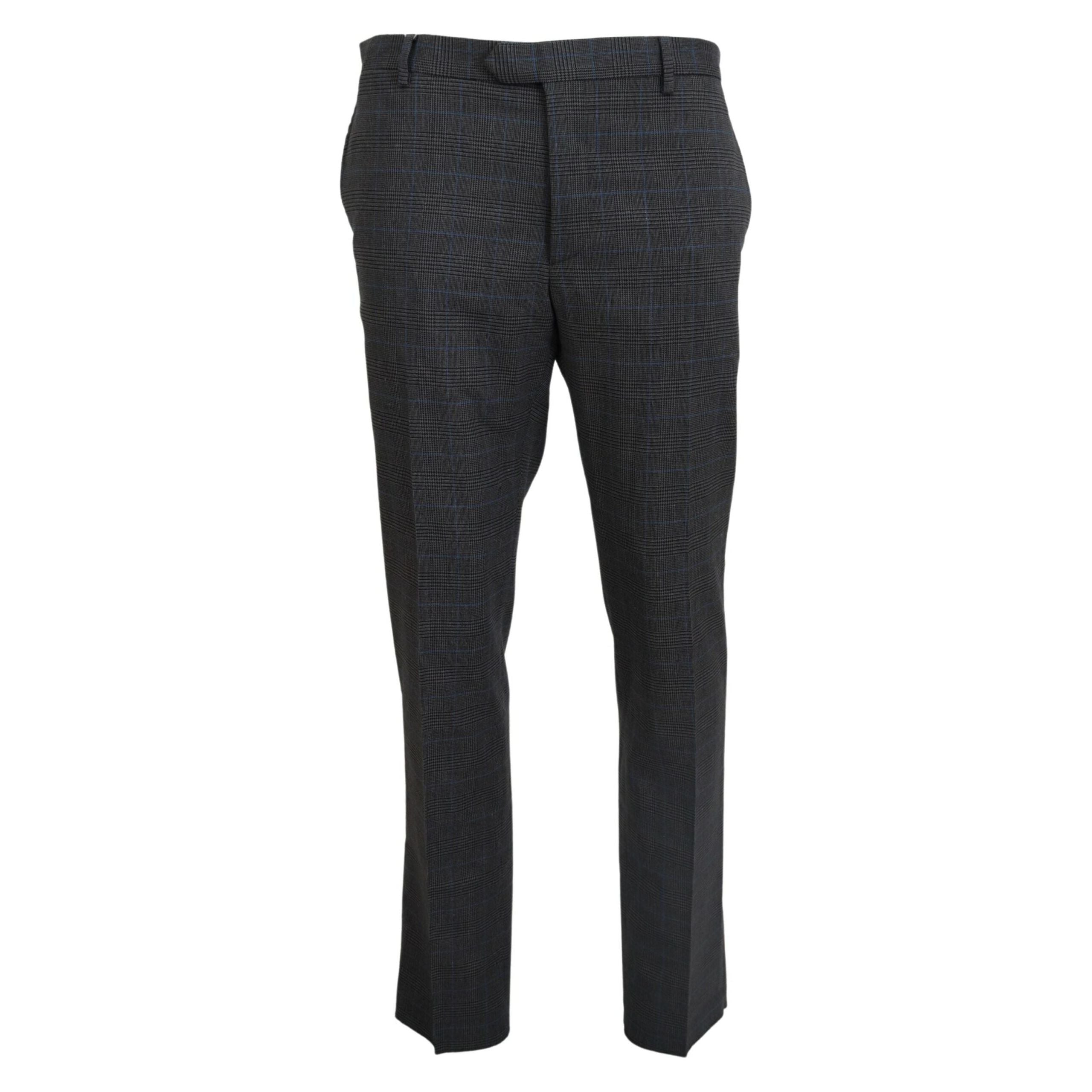 BENCIVENGA Grey Checkered Wool Dress Pants Collection
