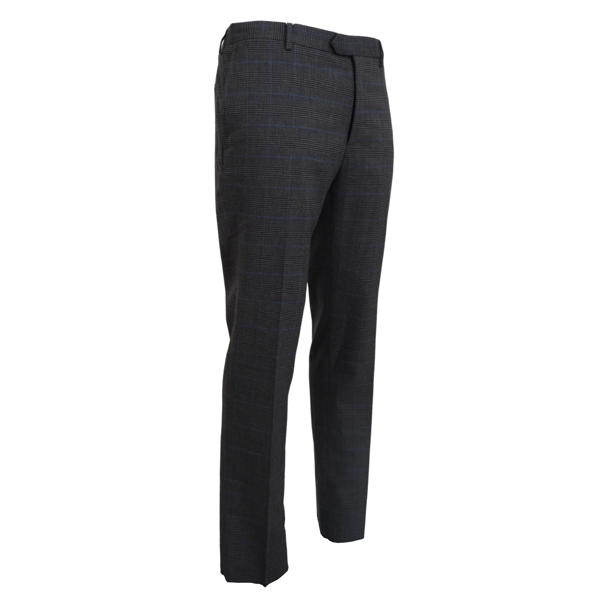 BENCIVENGA Grey Checkered Wool Dress Pants Collection