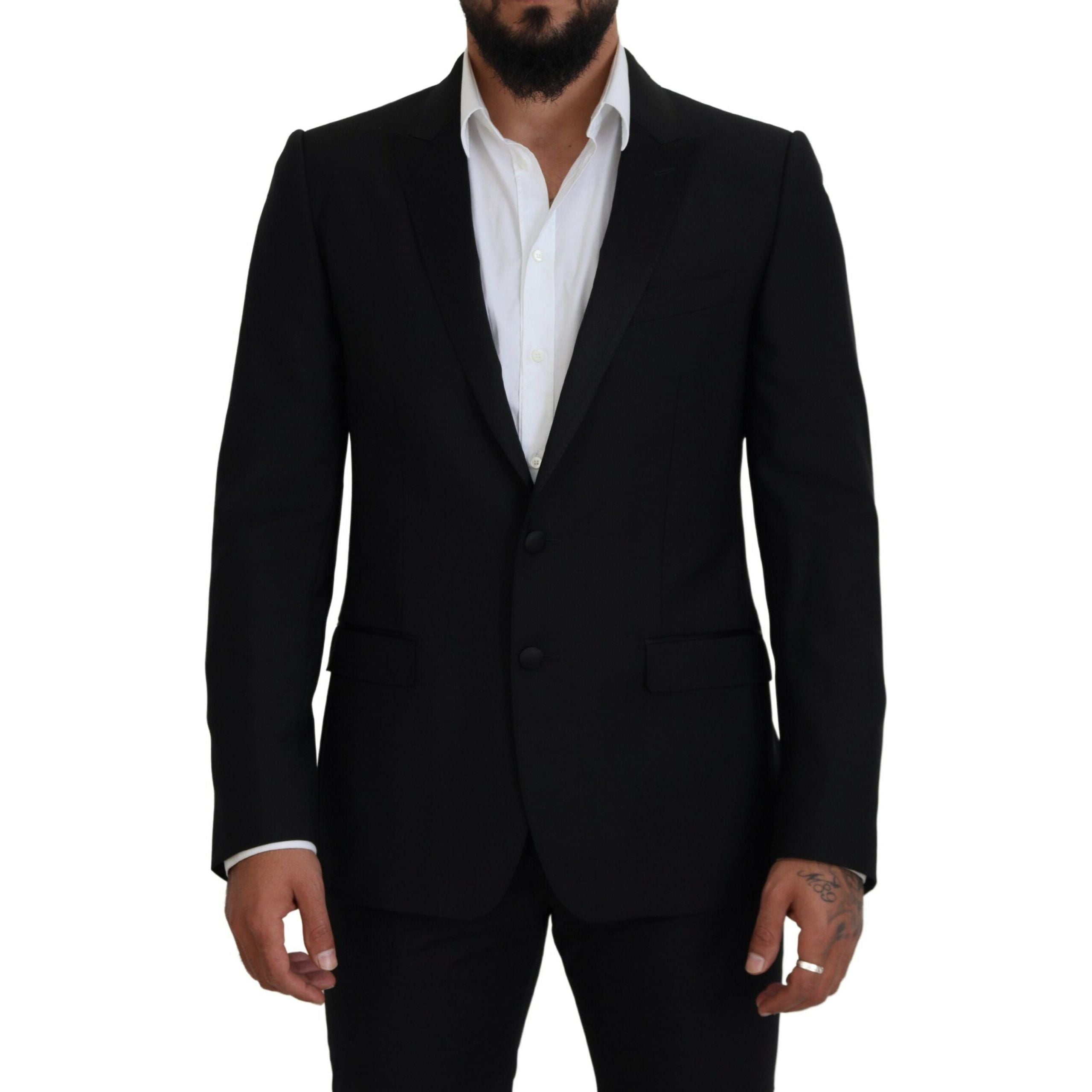 Dolce & Gabbana Black Wool Blend Formal Blazer