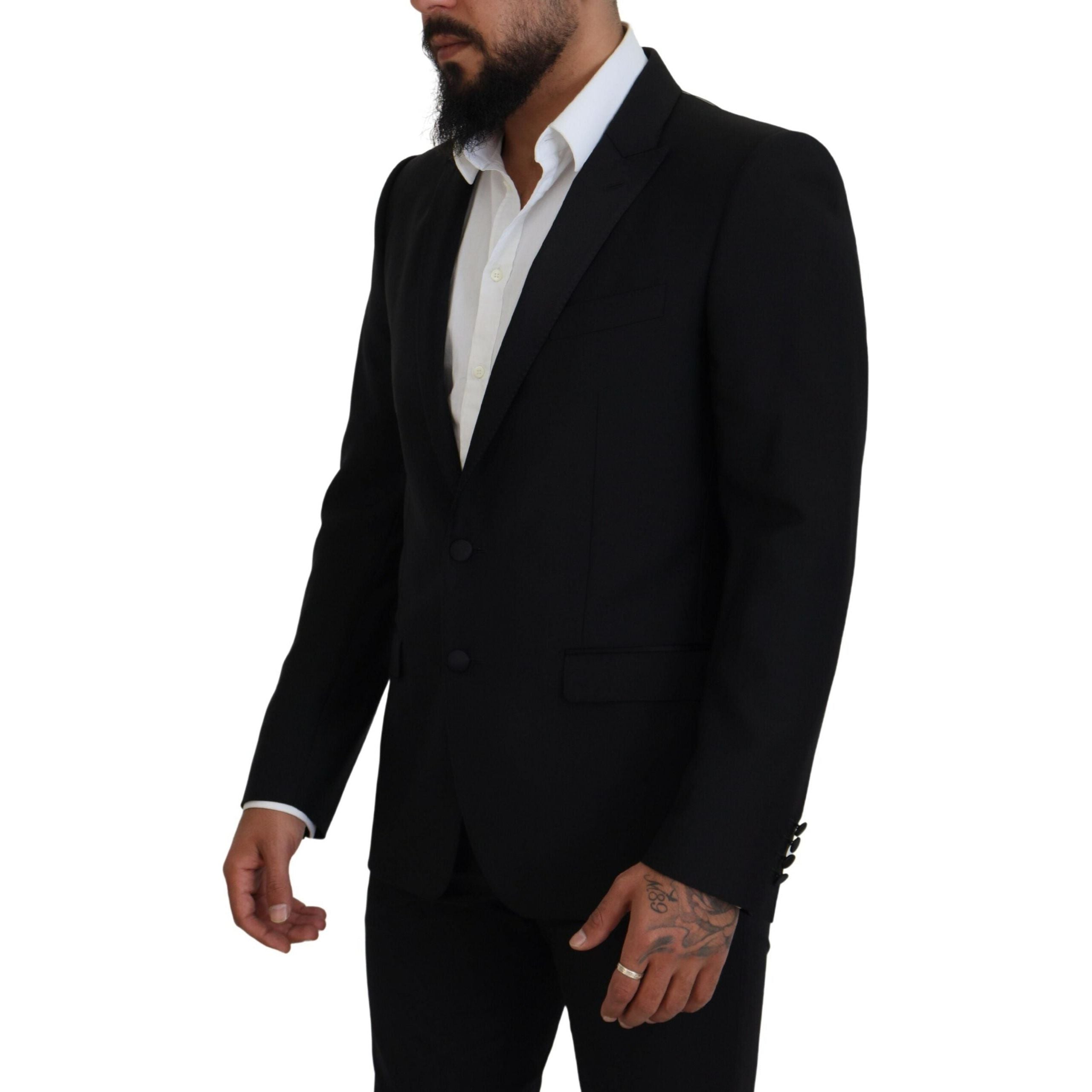 Dolce & Gabbana Black Wool Blend Formal Blazer