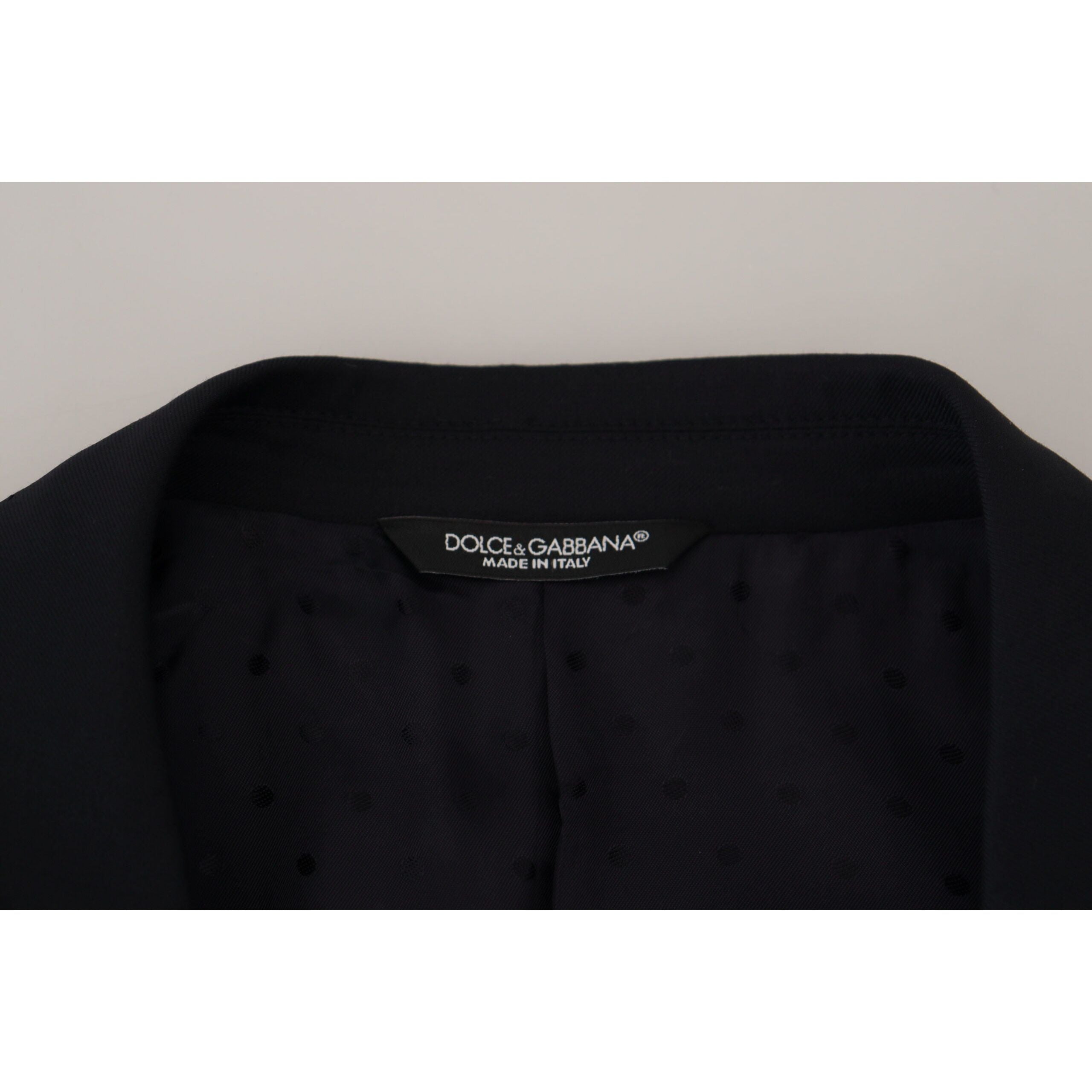 Dolce & Gabbana Dark Blue Wool Single Breasted Blazer