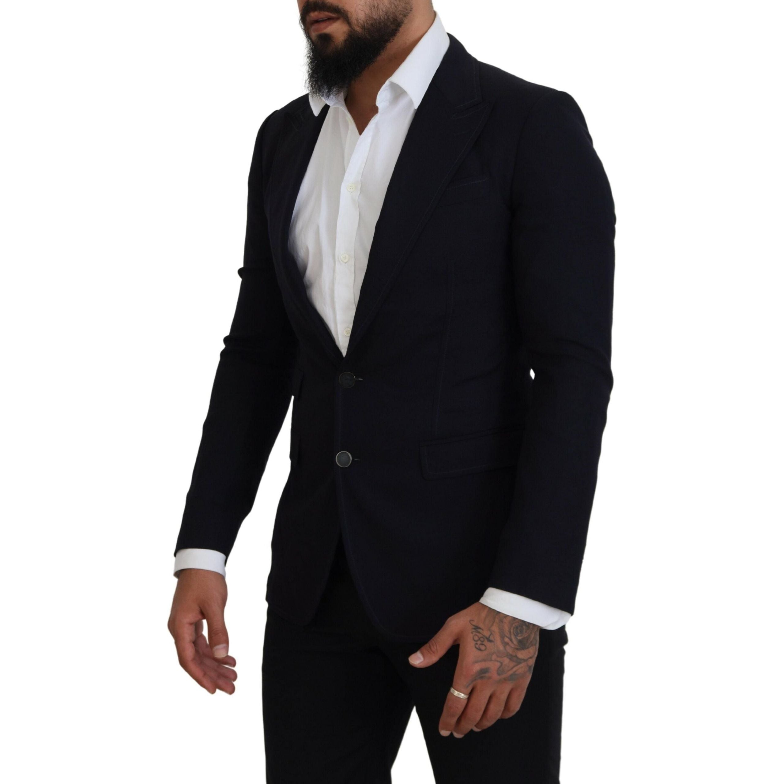 Dolce & Gabbana Black Wool Single-Breasted Blazer