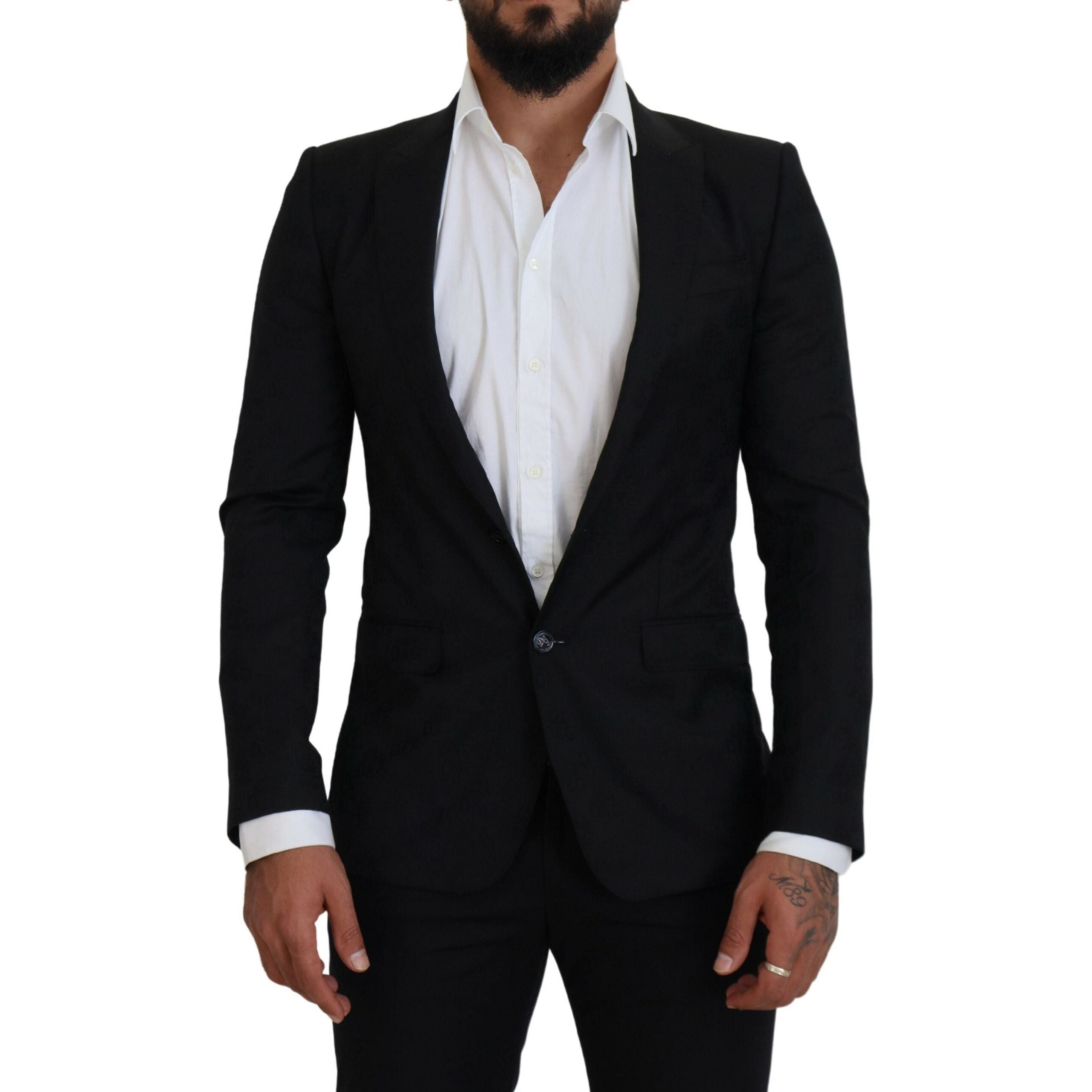Dolce & Gabbana Black Virgin Wool Formal Blazer
