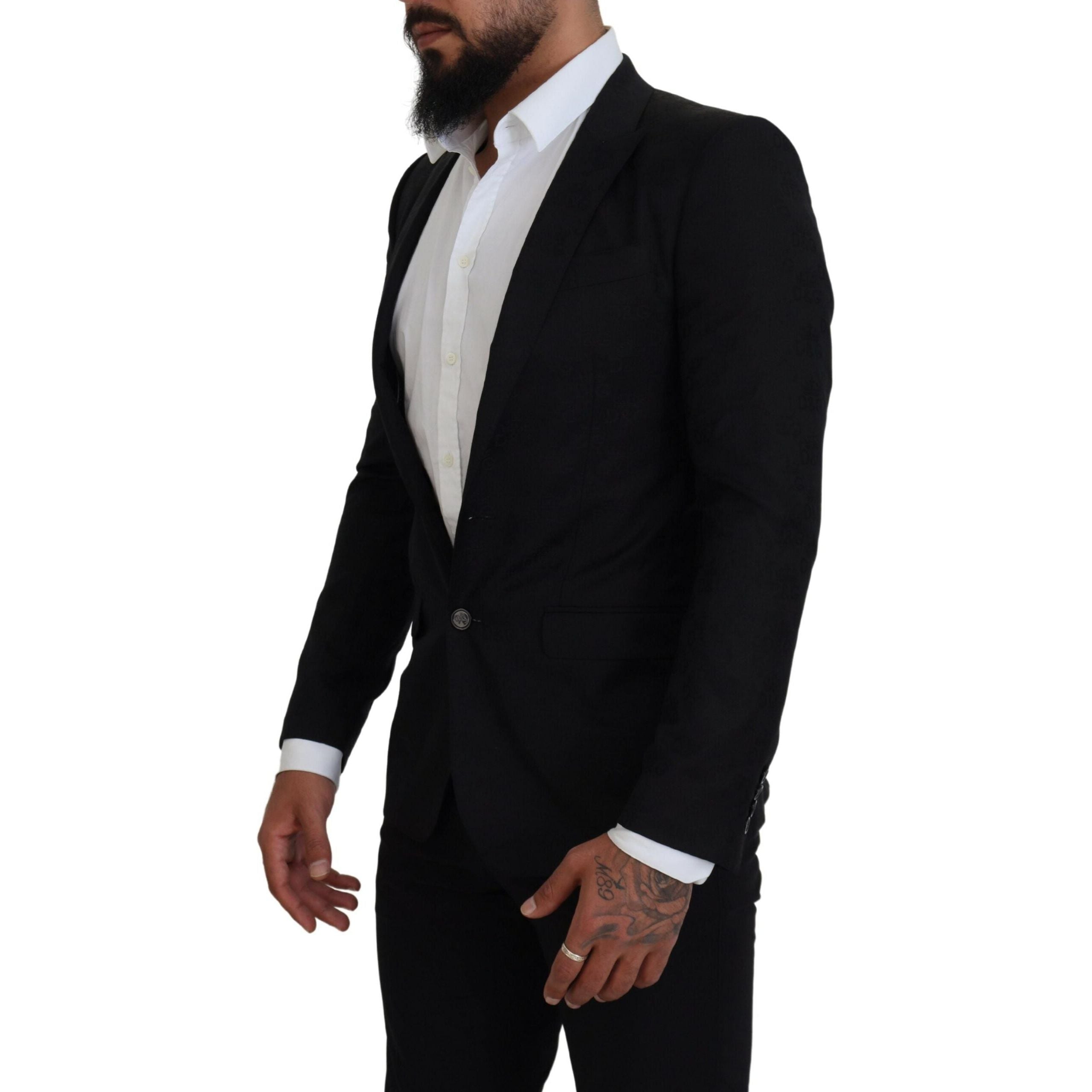 Dolce & Gabbana Black Virgin Wool Formal Blazer