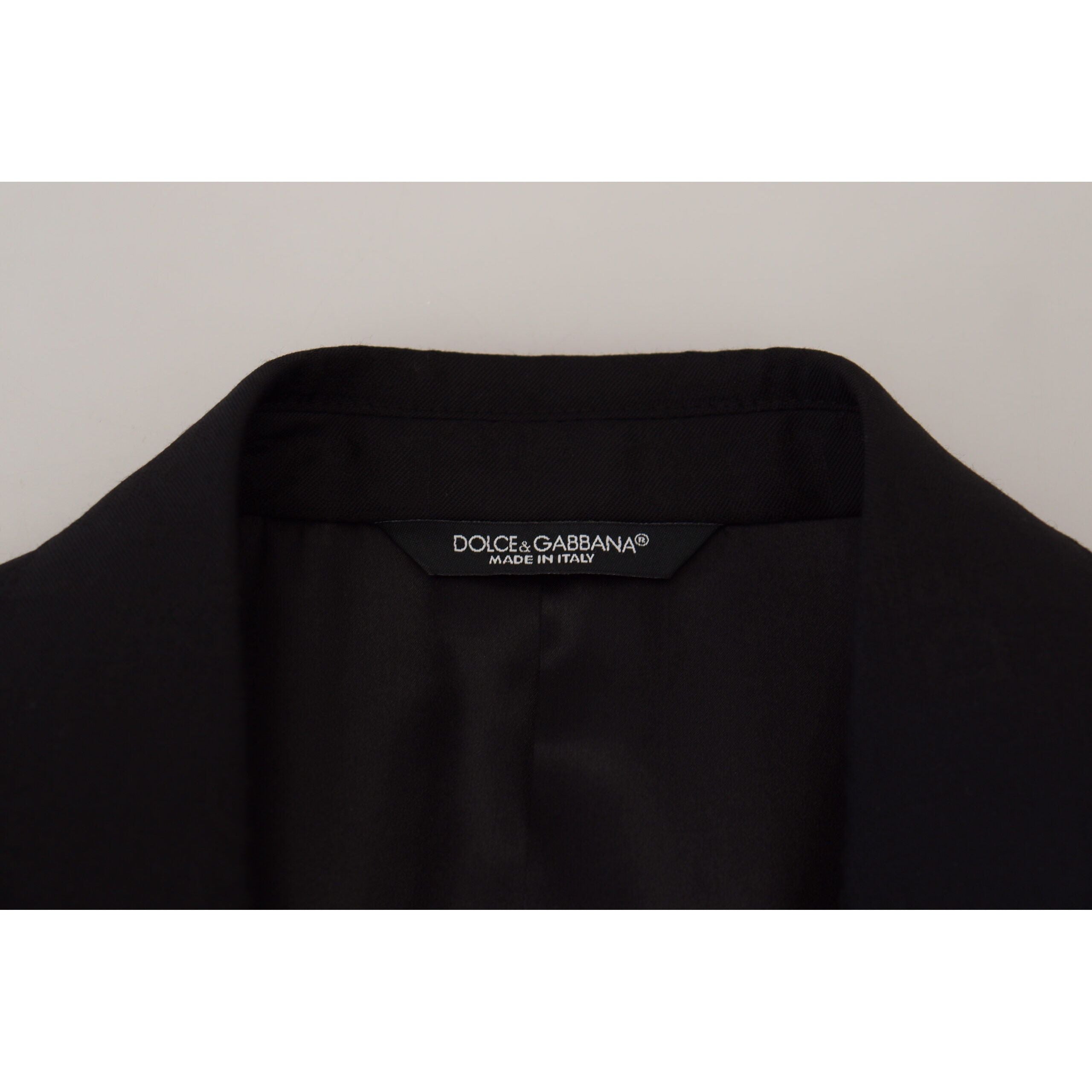 Dolce & Gabbana Black Virgin Wool Formal Blazer