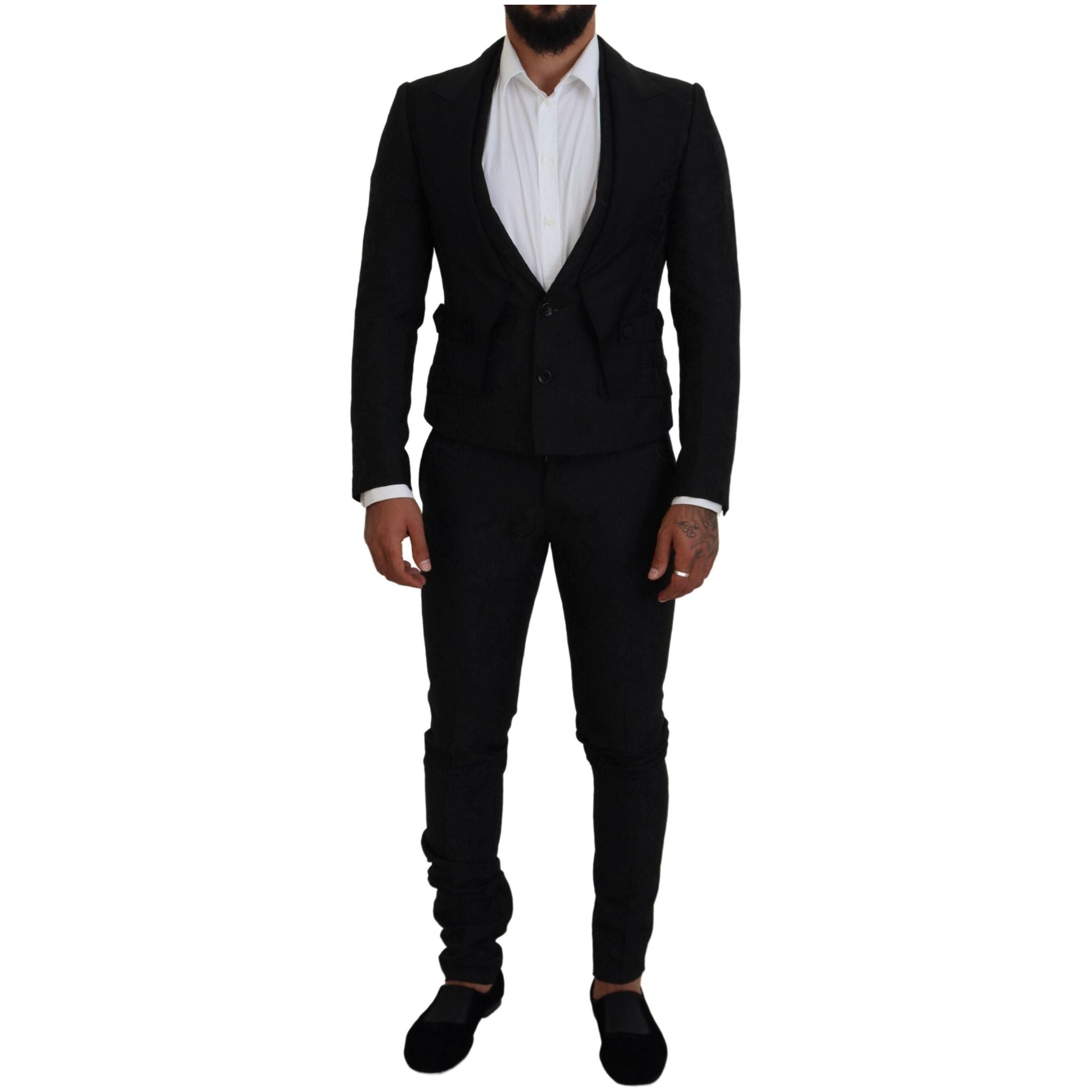 Dolce & Gabbana Black Wool Martini Suit for Modern Sophistication