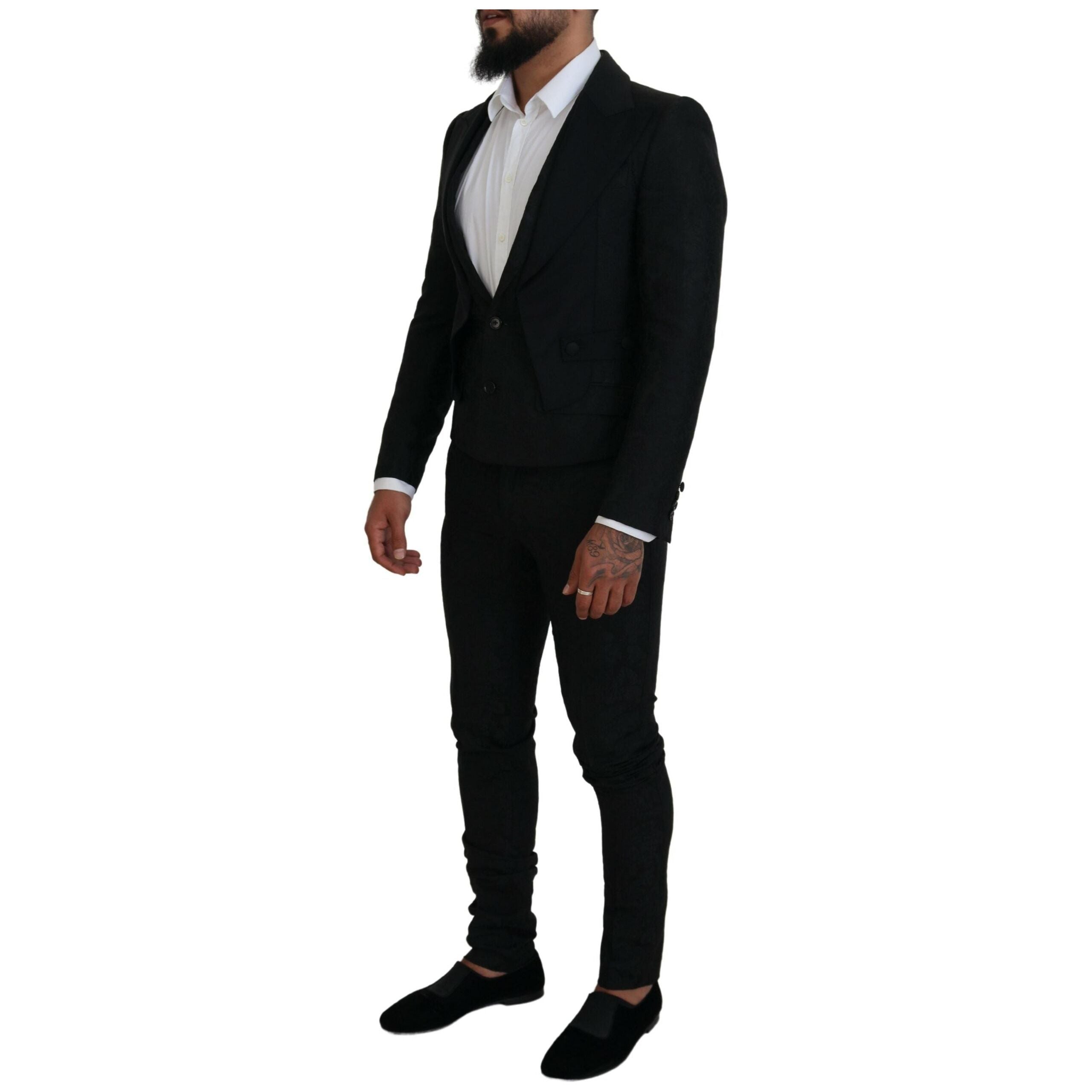 Dolce & Gabbana Black Wool Martini Suit for Modern Sophistication