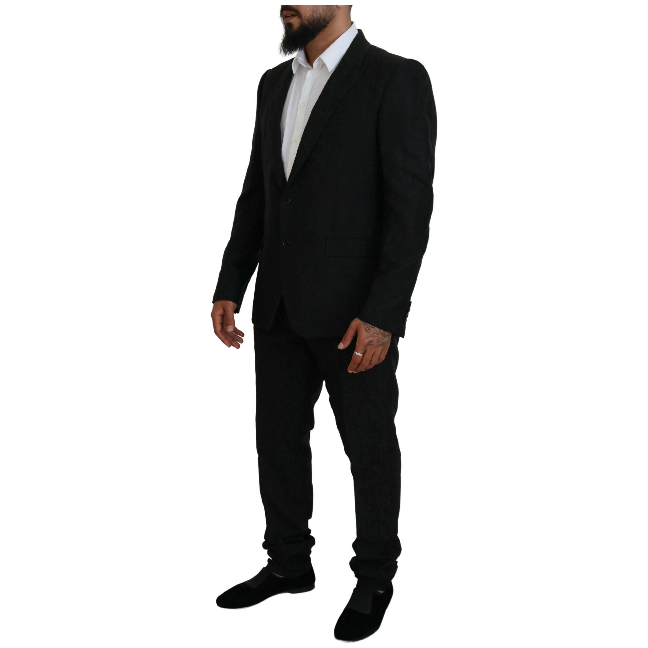 Dolce & Gabbana Black Martini Wool Designer Suit