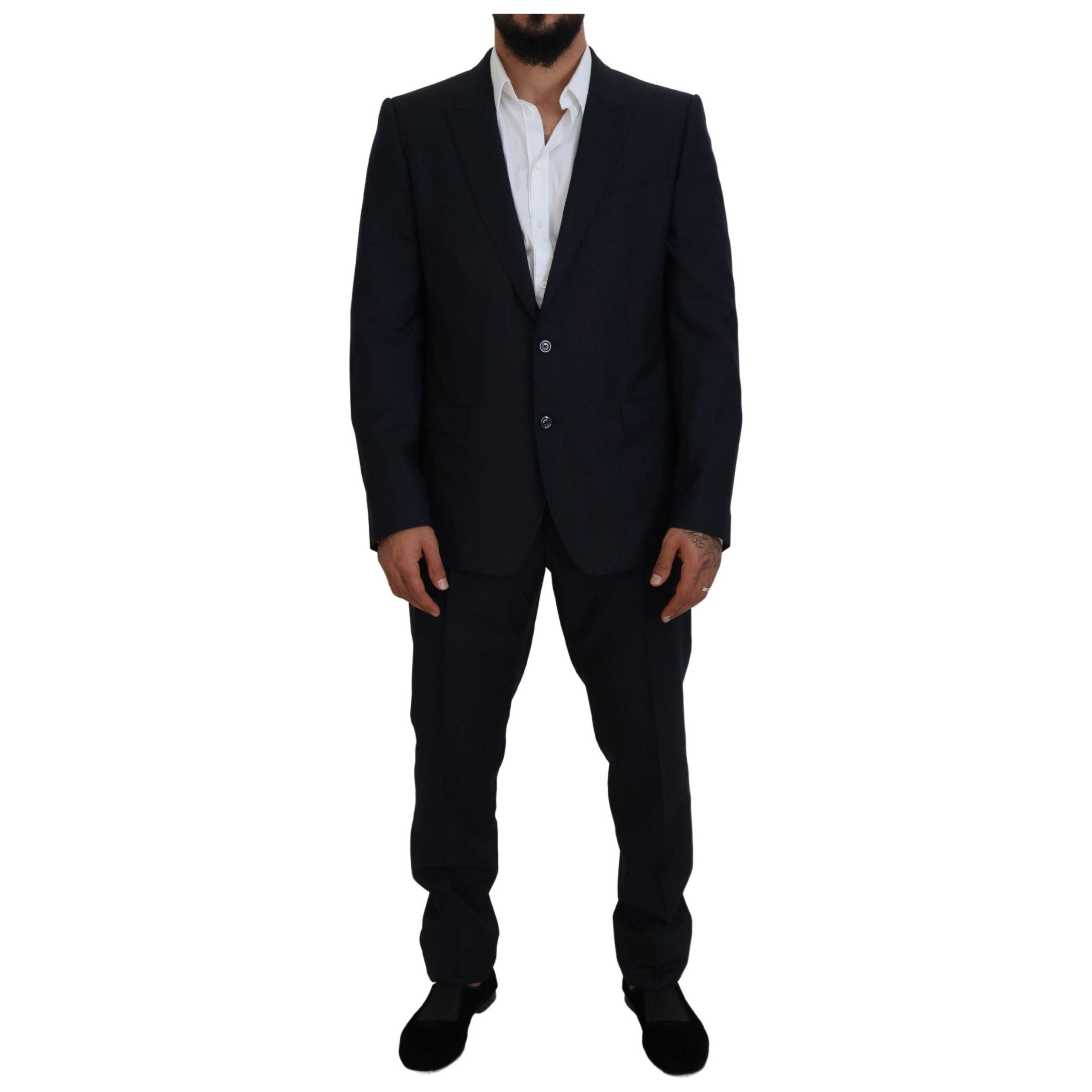 Dolce & Gabbana Blue Wool-Silk Blend Suit