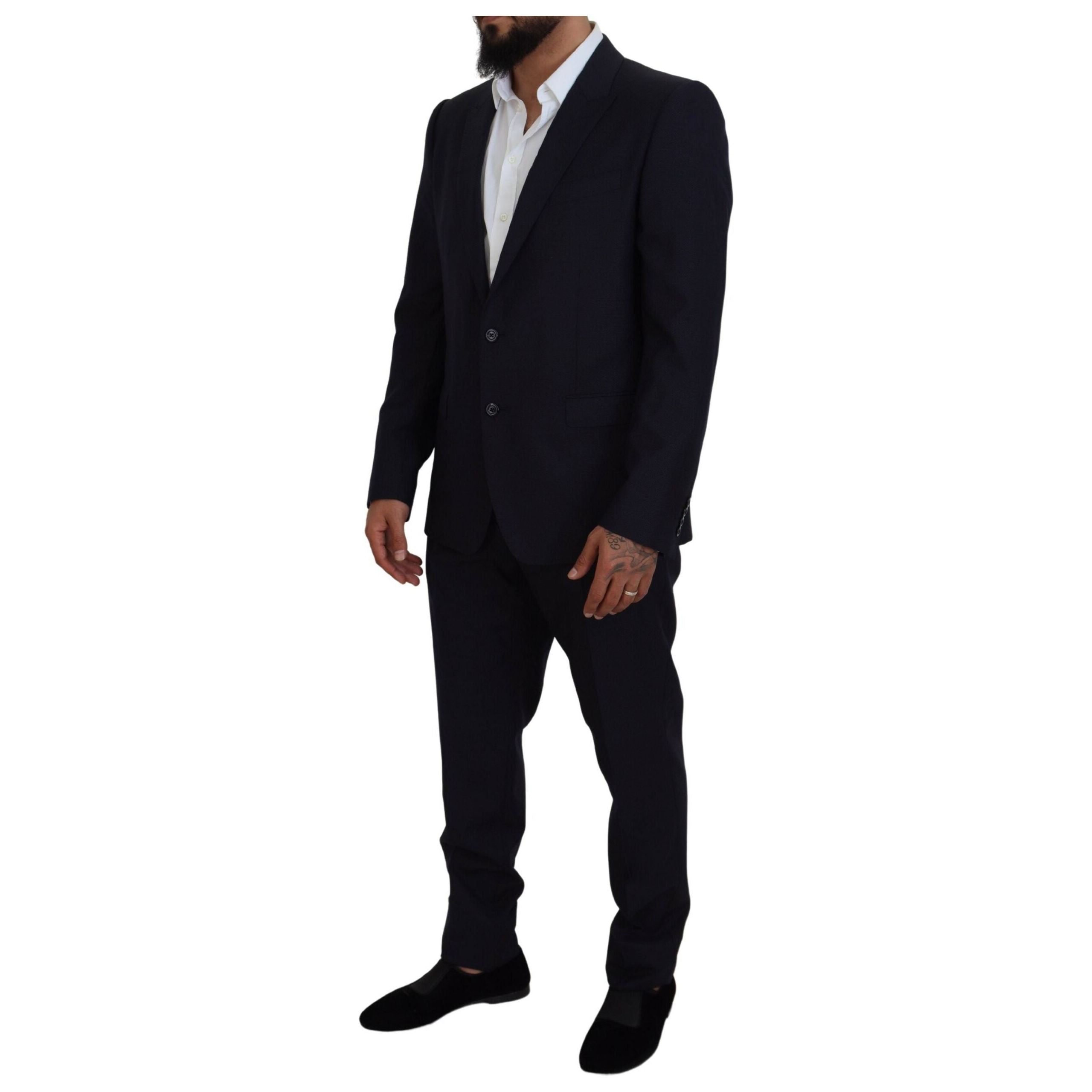 Dolce & Gabbana Blue Wool-Silk Blend Suit