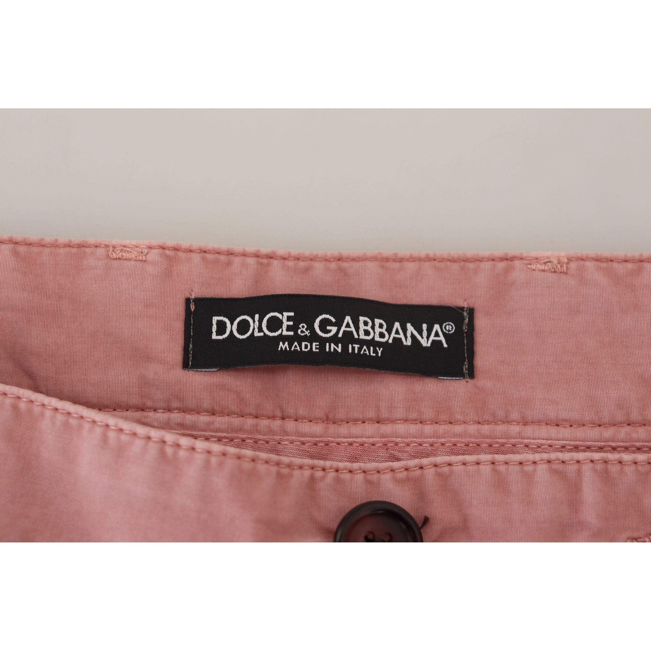 Dolce & Gabbana Pink Cotton Chino Shorts for Summer